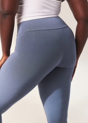 Curve Lightweight Everyday High Waisted Leggings - Steel Blue