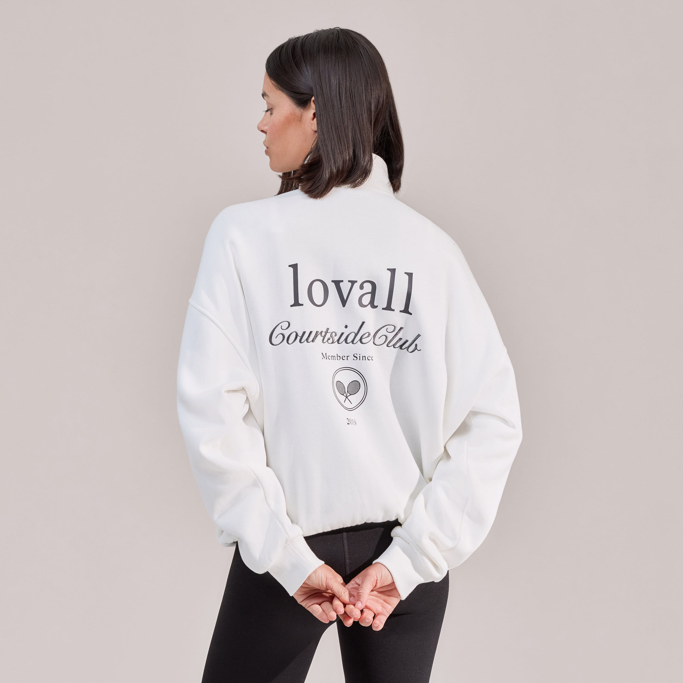 Organic Funnel Neck Zip Through - Off White