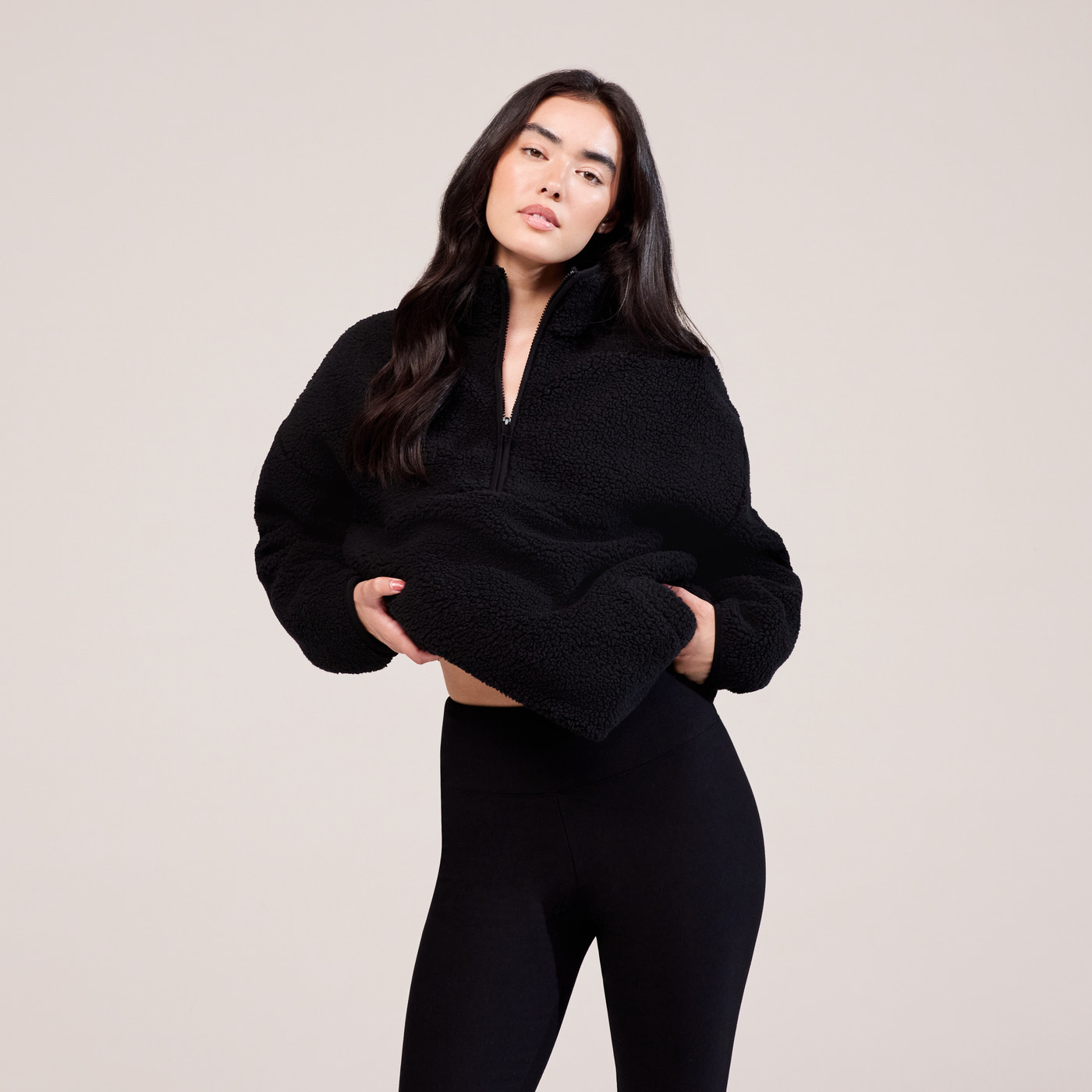 Borg 1/4 Zip Fleece - Black