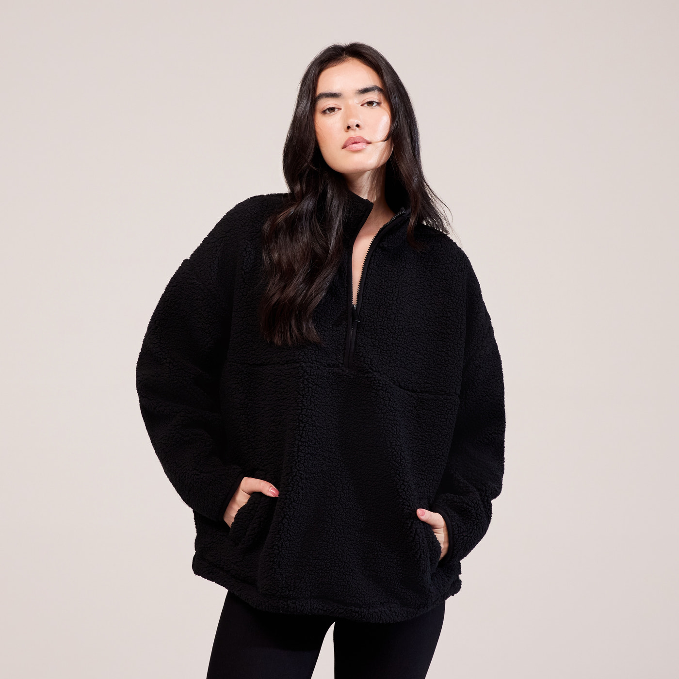 Borg 1/4 Zip Fleece - Black