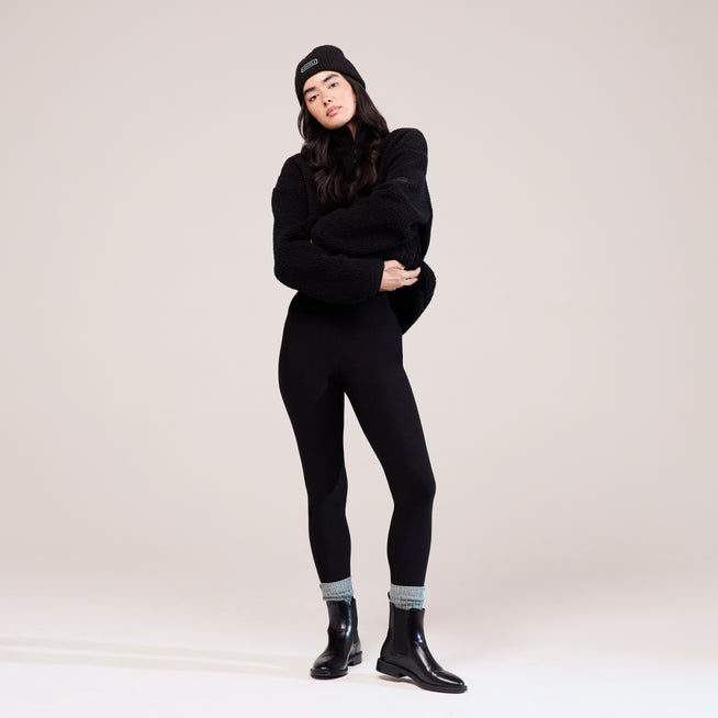 Winter Everyday High Waisted Leggings - Black