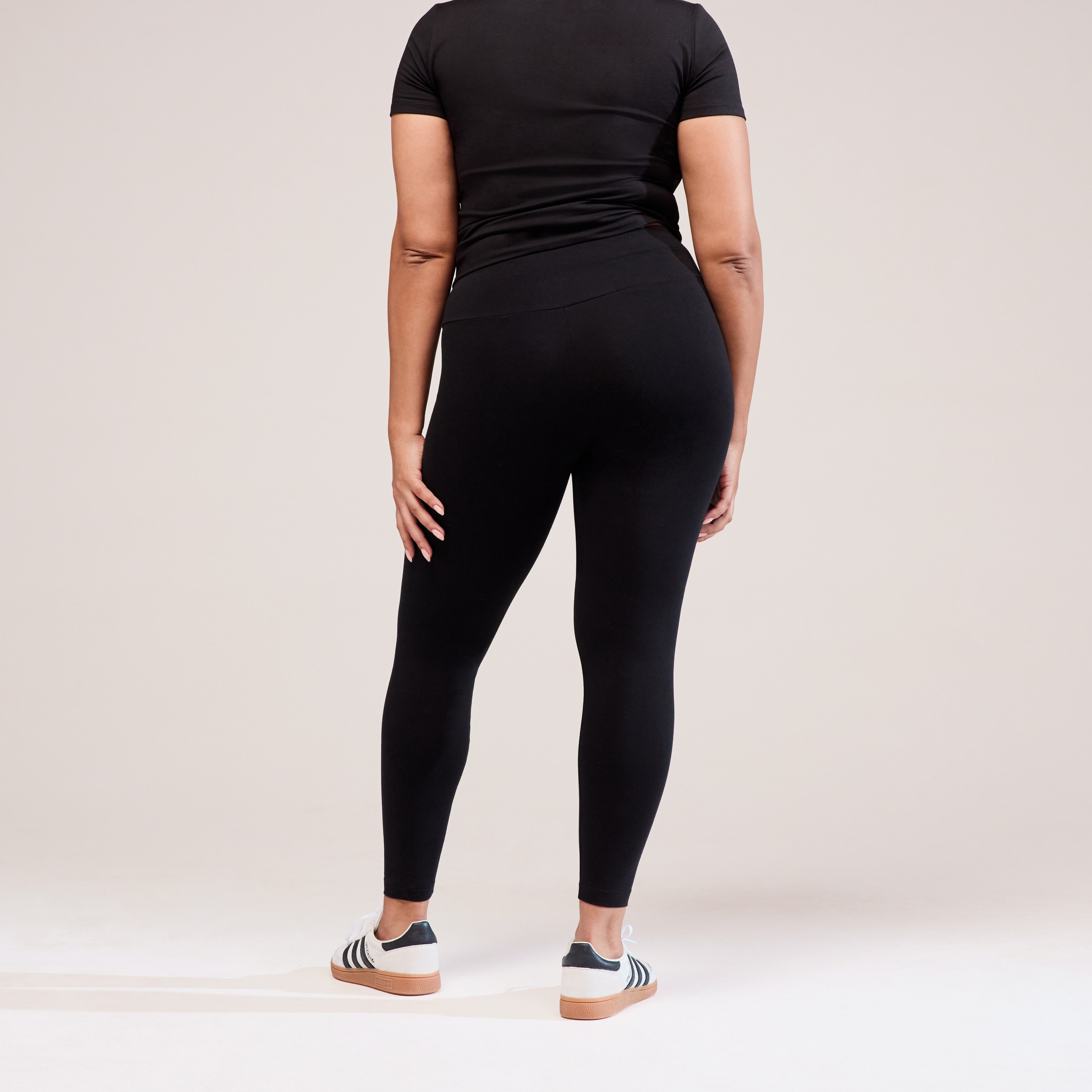 Plus Size Black Classic High Waisted Leggings LOVALL