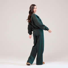 Organic Wide Leg Jogger - Pine