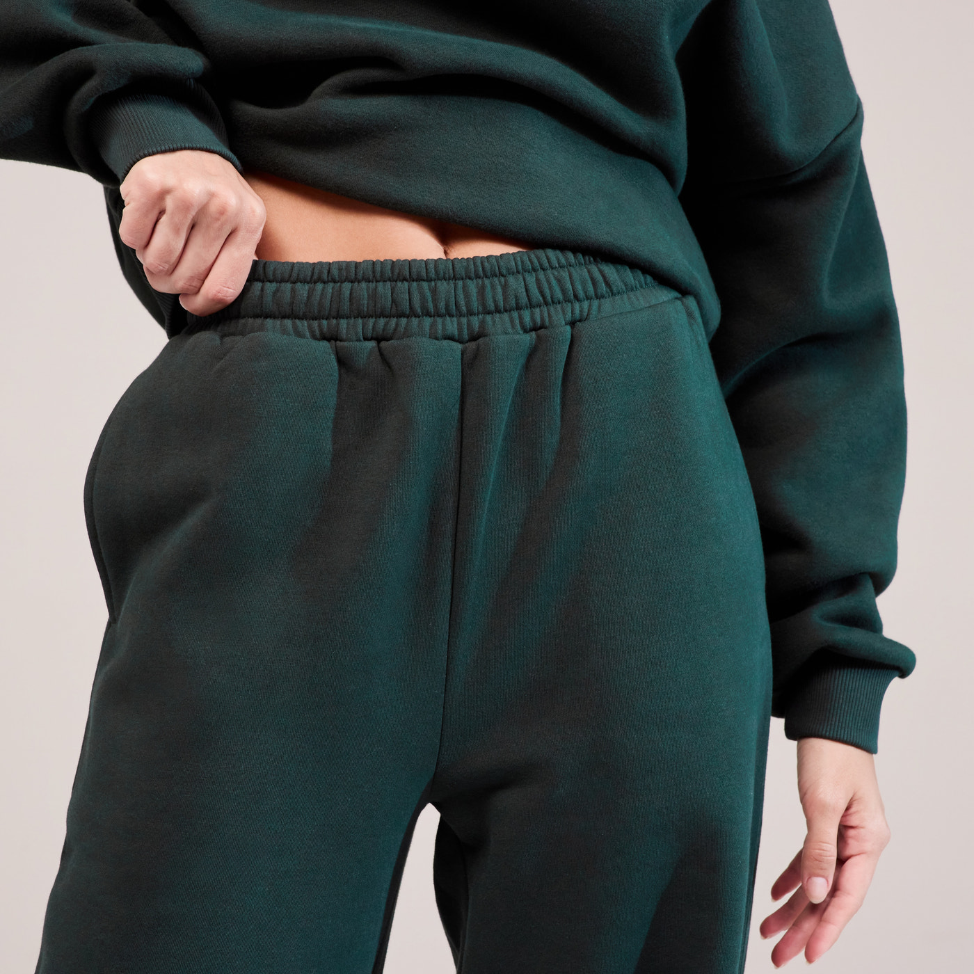 Organic Wide Leg Jogger - Pine