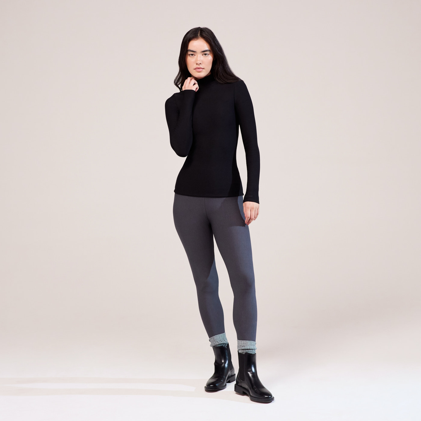 Winter Everyday High Waisted Leggings - Dark Grey