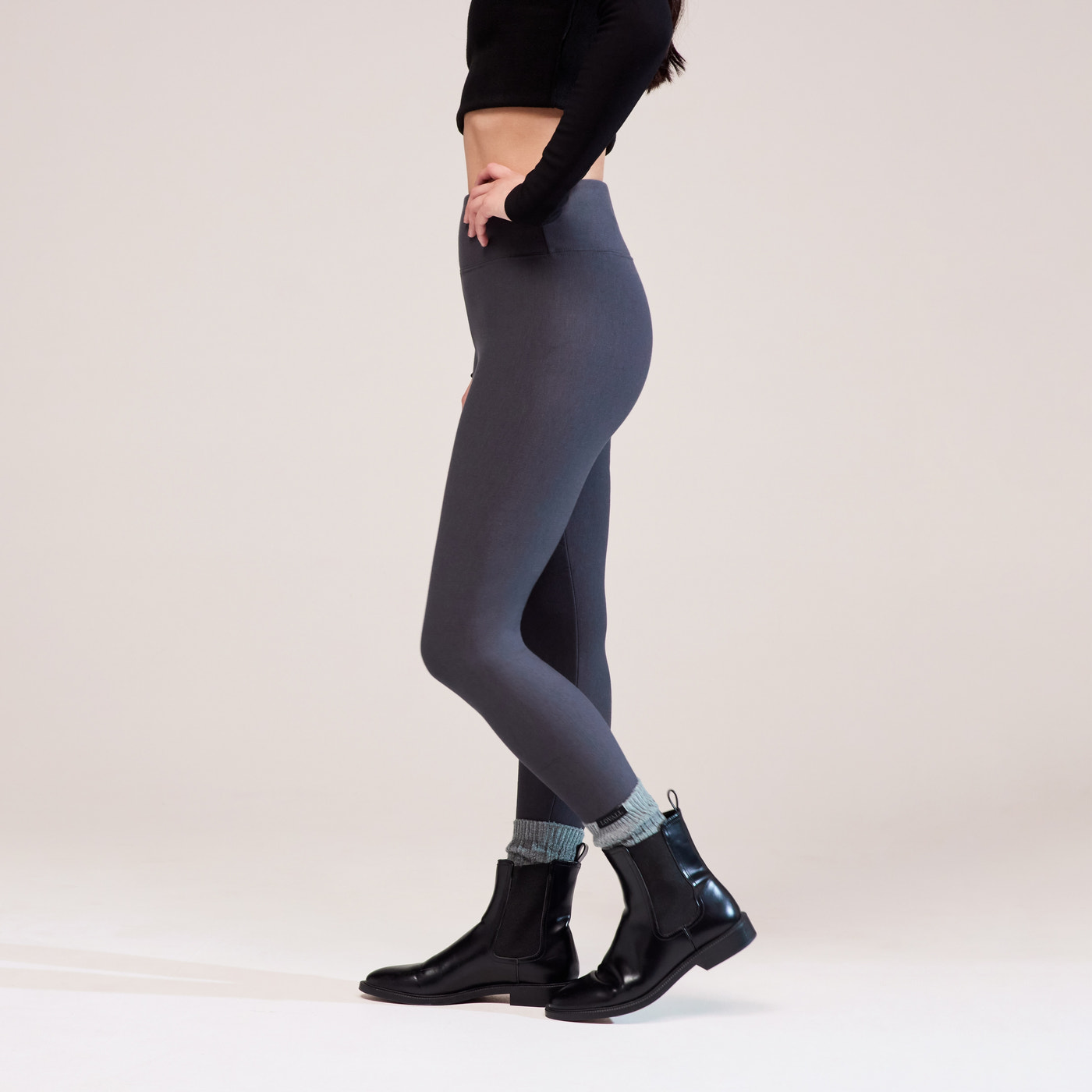 Winter Everyday High Waisted Leggings - Dark Grey