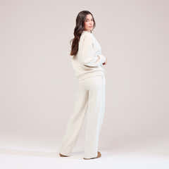 Organic Oversized Sweatshirt Lovall Script - Ecru