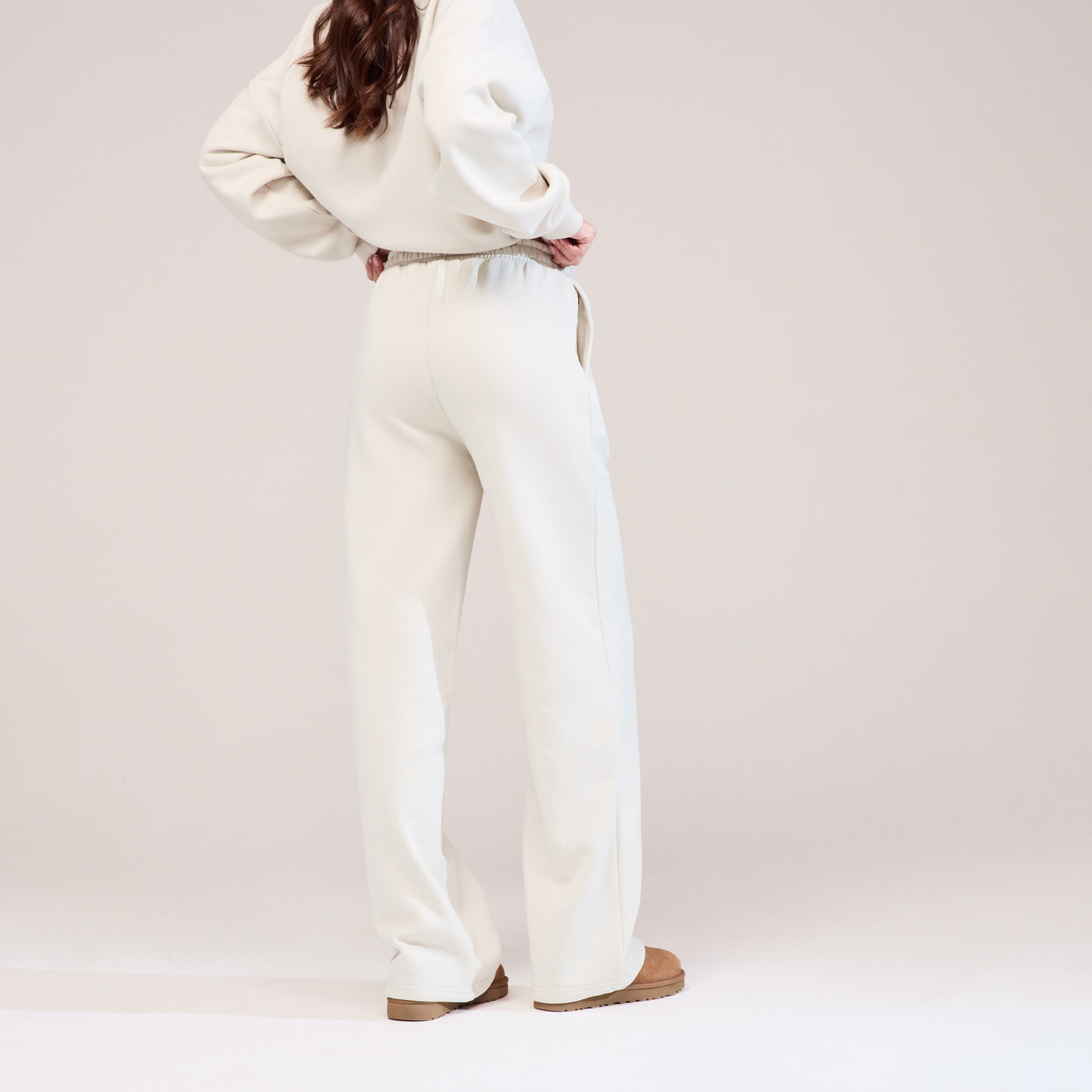 Organic Wide Leg Jogger - Ecru