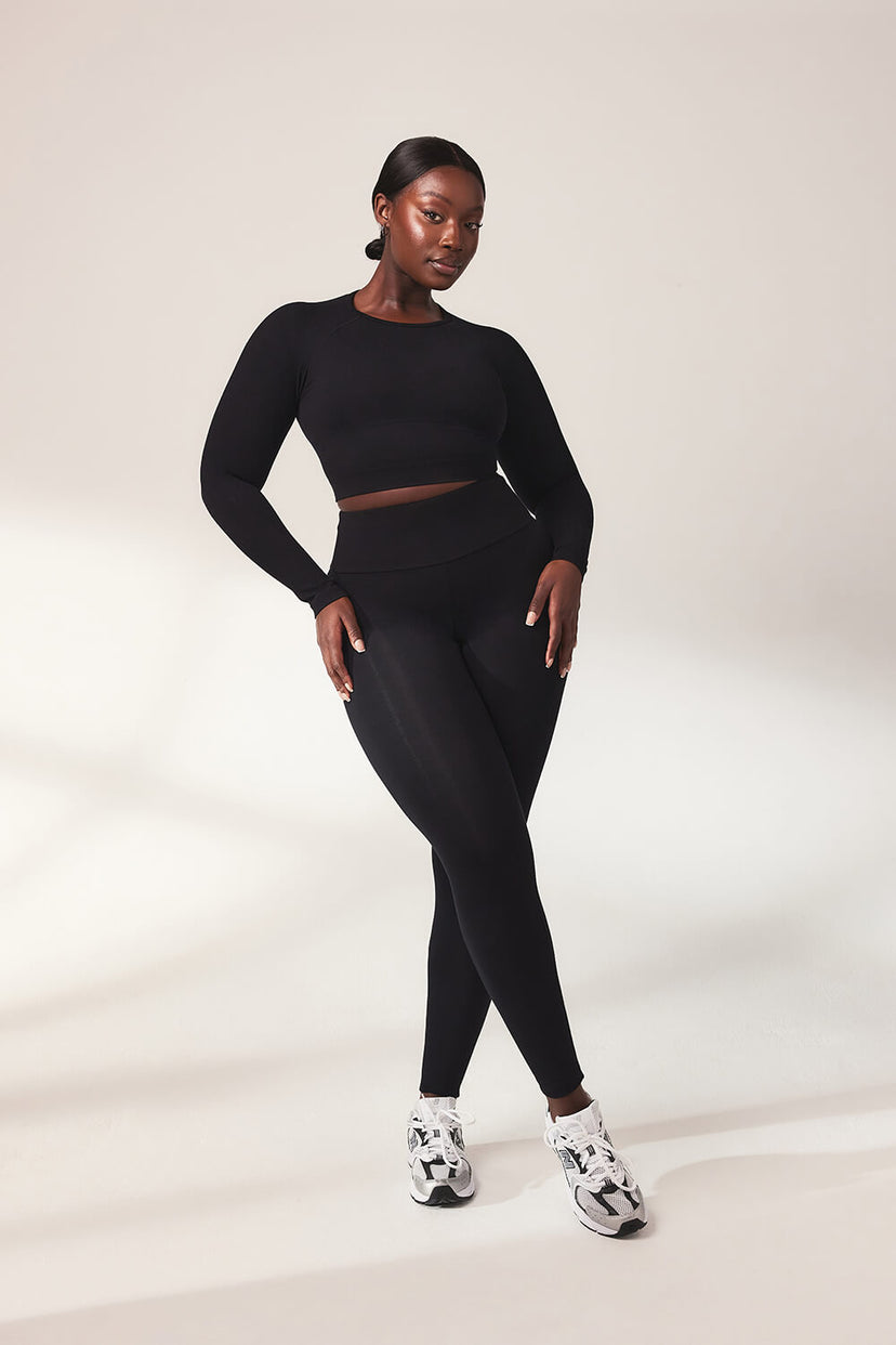 Black Lightweight Classic High Waisted Leggings - LOVALL