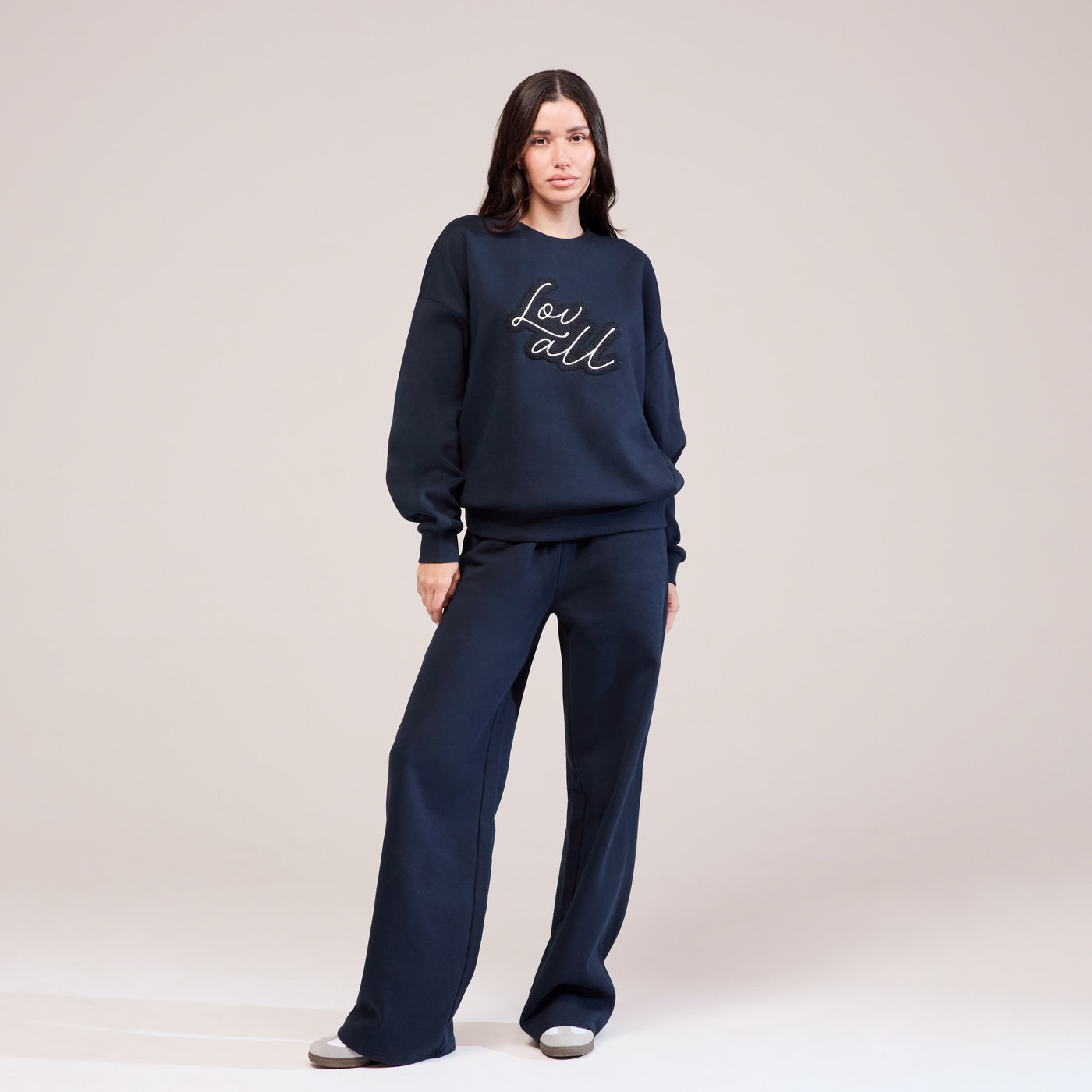 Organic Wide Leg Jogger - Vintage Navy