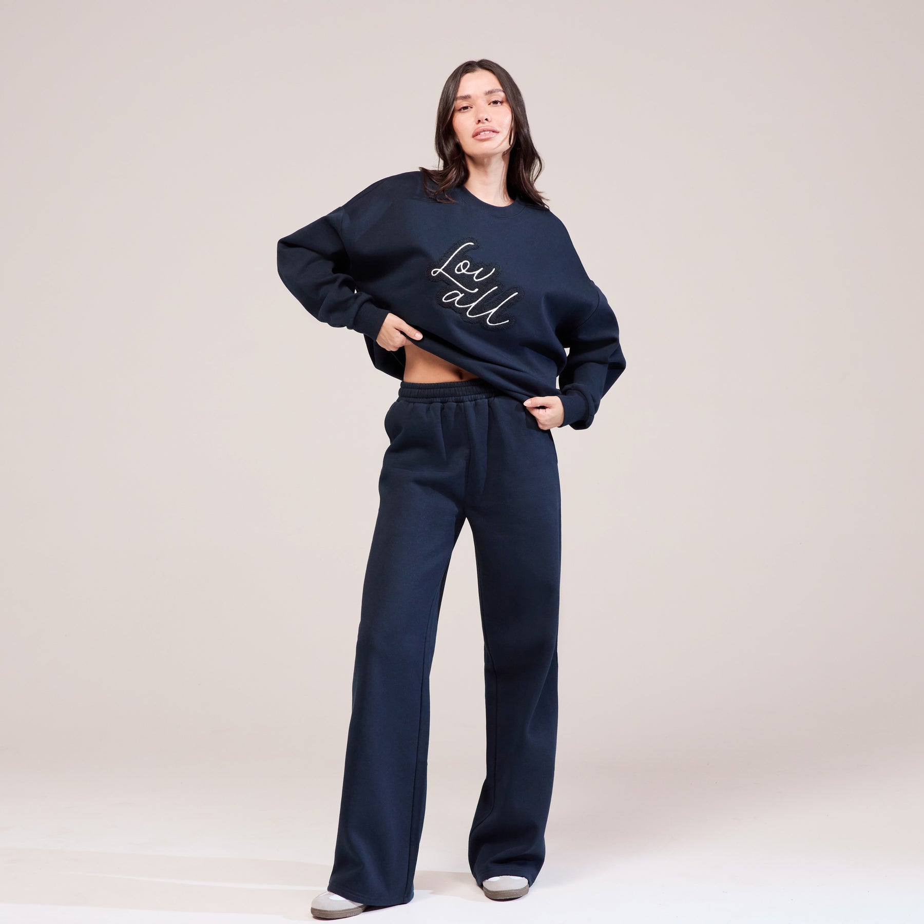 Organic Wide Leg Jogger - Vintage Navy