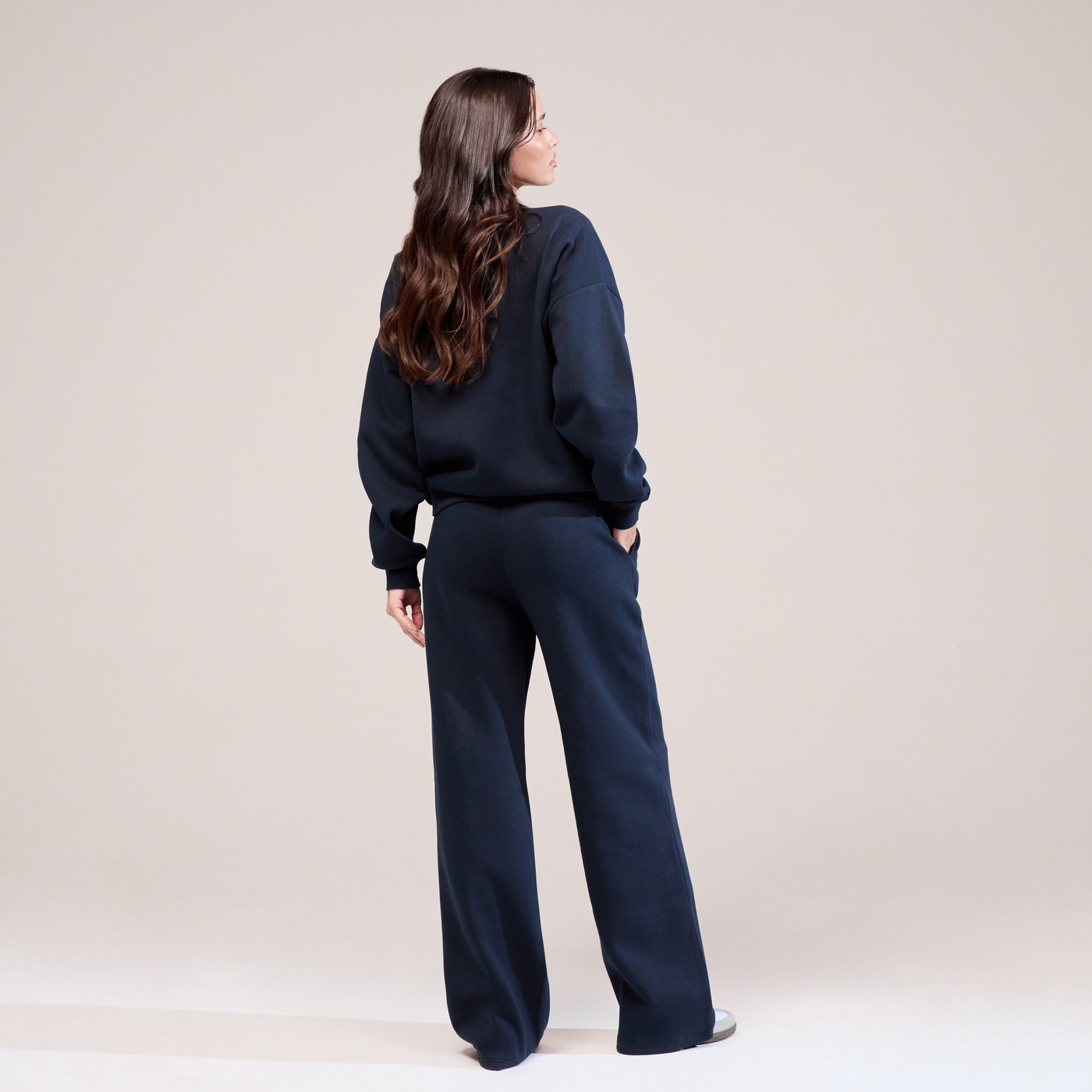 Organic Wide Leg Jogger - Vintage Navy