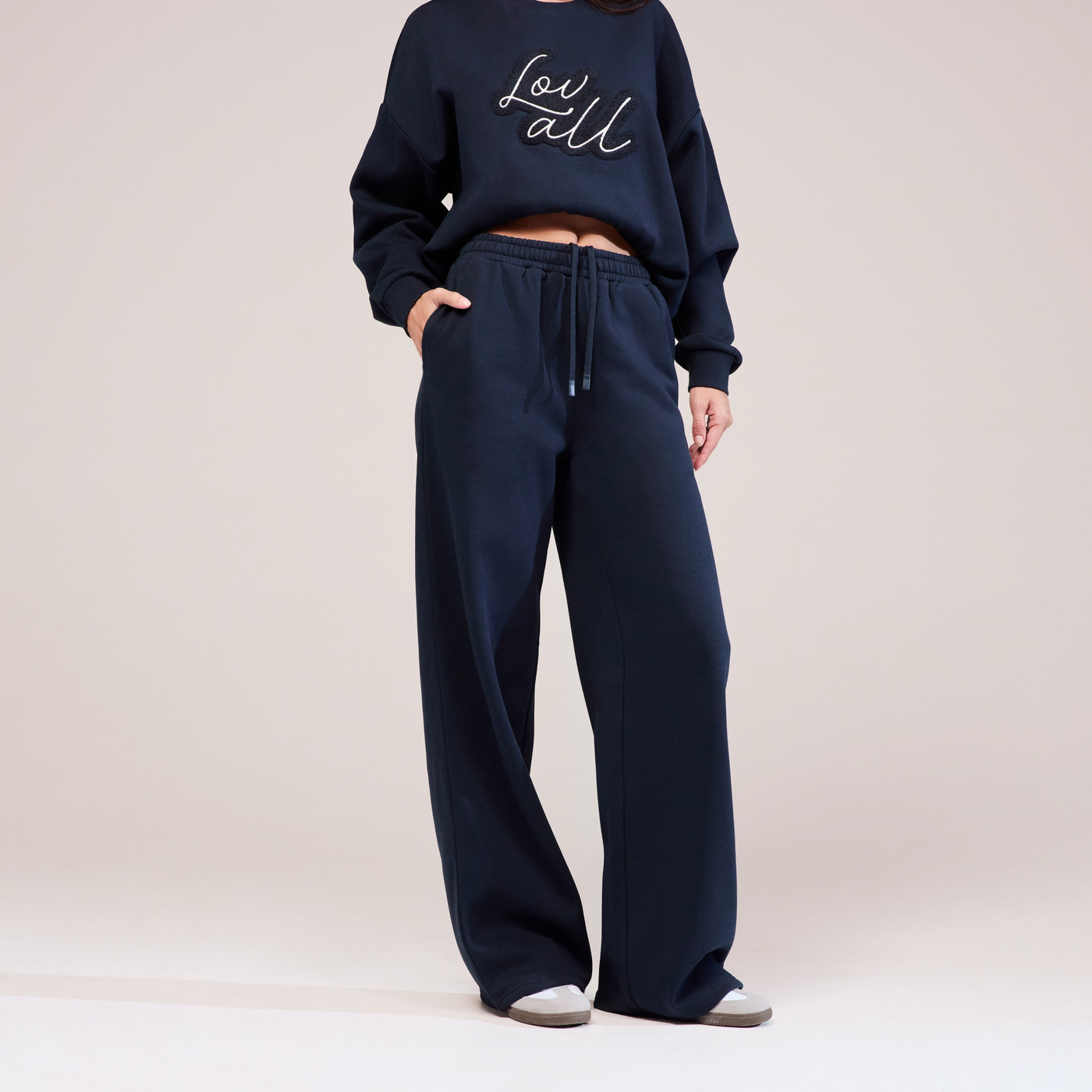 Organic Wide Leg Jogger - Vintage Navy