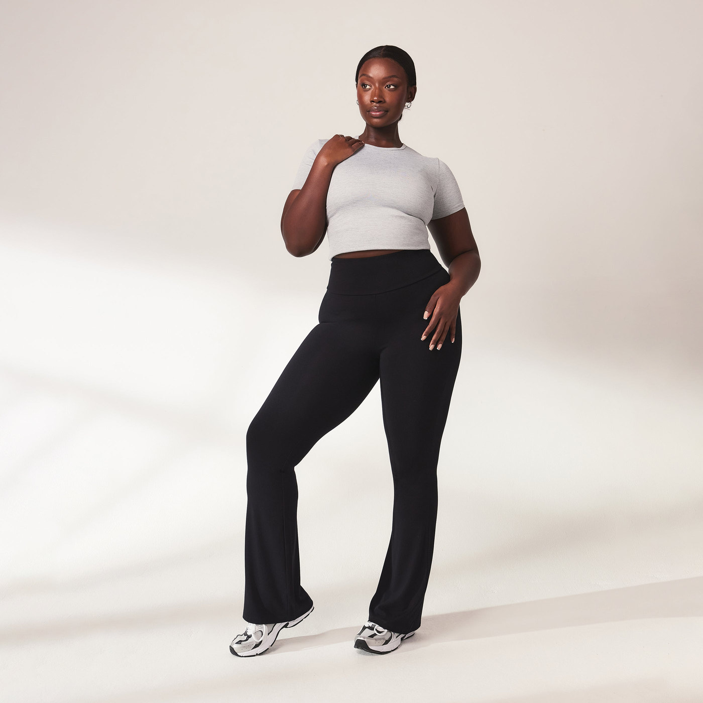 Curve lightweight Flare Leggings - Black