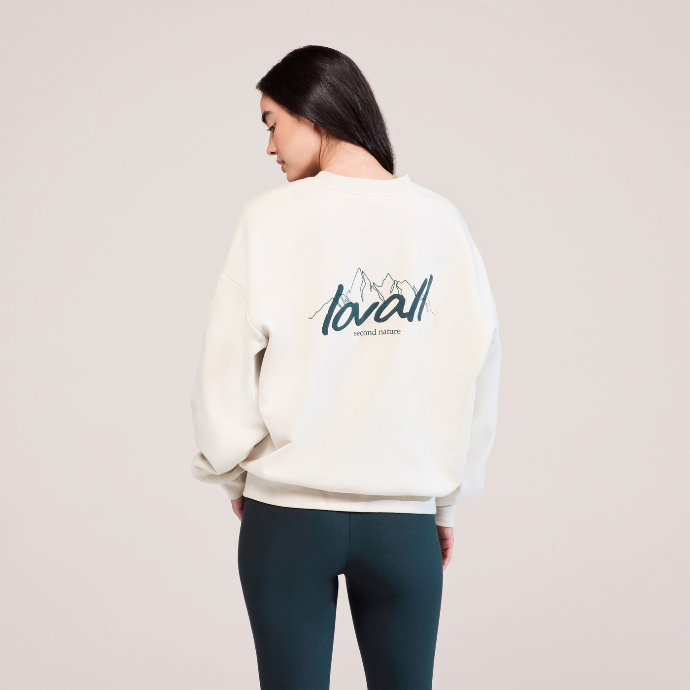 Organic Oversized Sweatshirt Landscape - Ecru