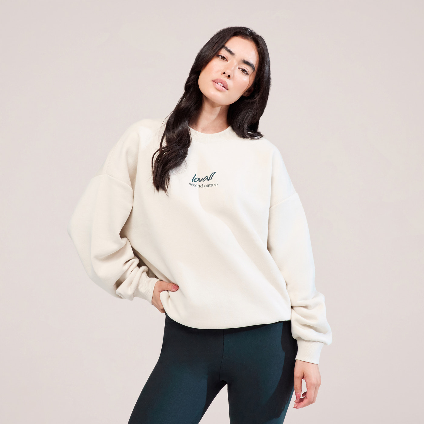 Organic Oversized Sweatshirt Landscape - Ecru