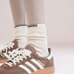 Knitted Rib Socks 2 Pack - Beige/Mocha