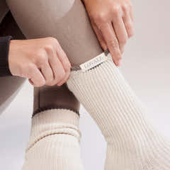 Knitted Rib Socks 2 Pack - Beige/Mocha