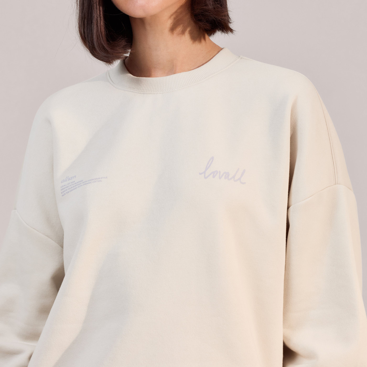 Organic Oversized Sweatshirt Euphoric - Ecru