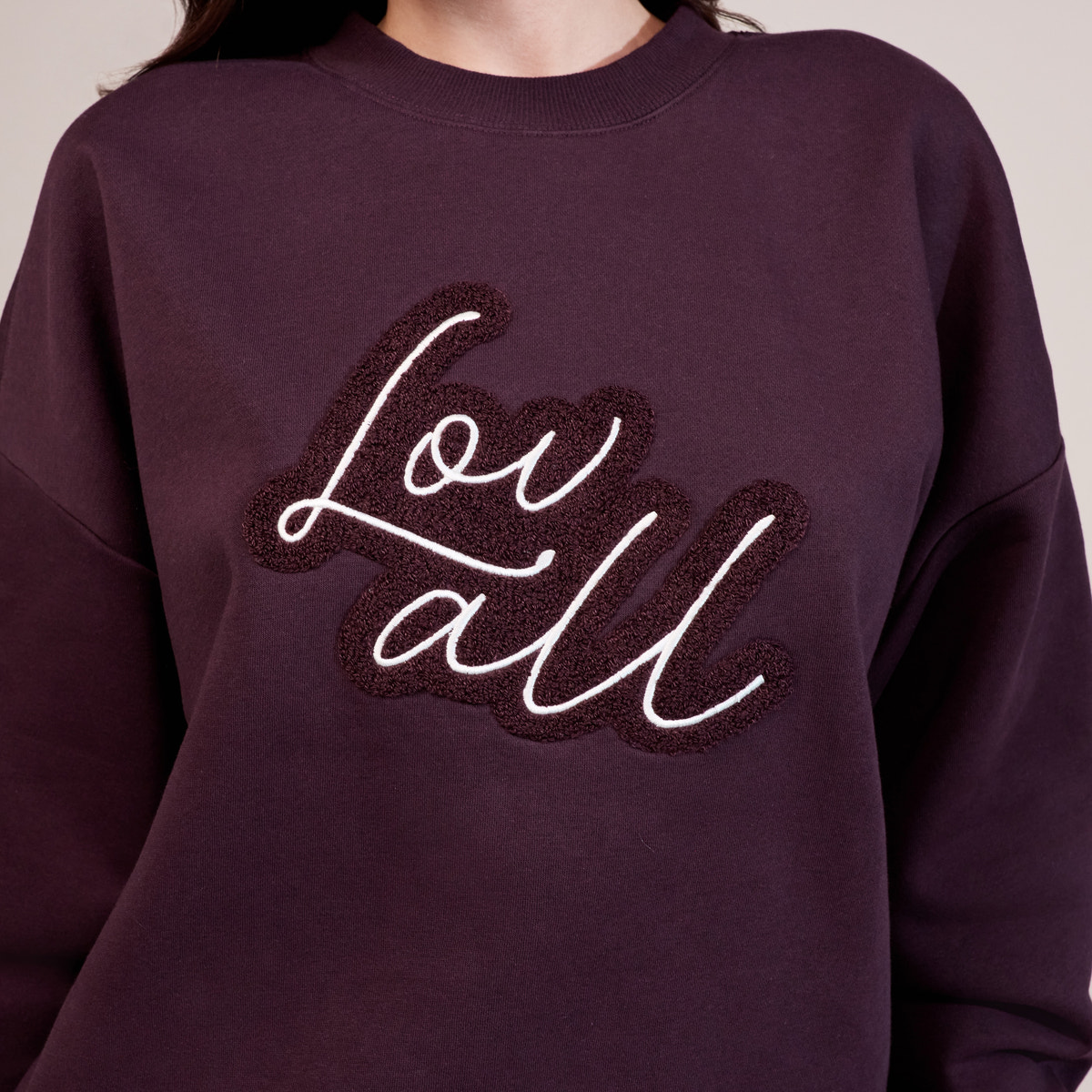 Heavyweight Oversized Sweatshirt Script - Wine