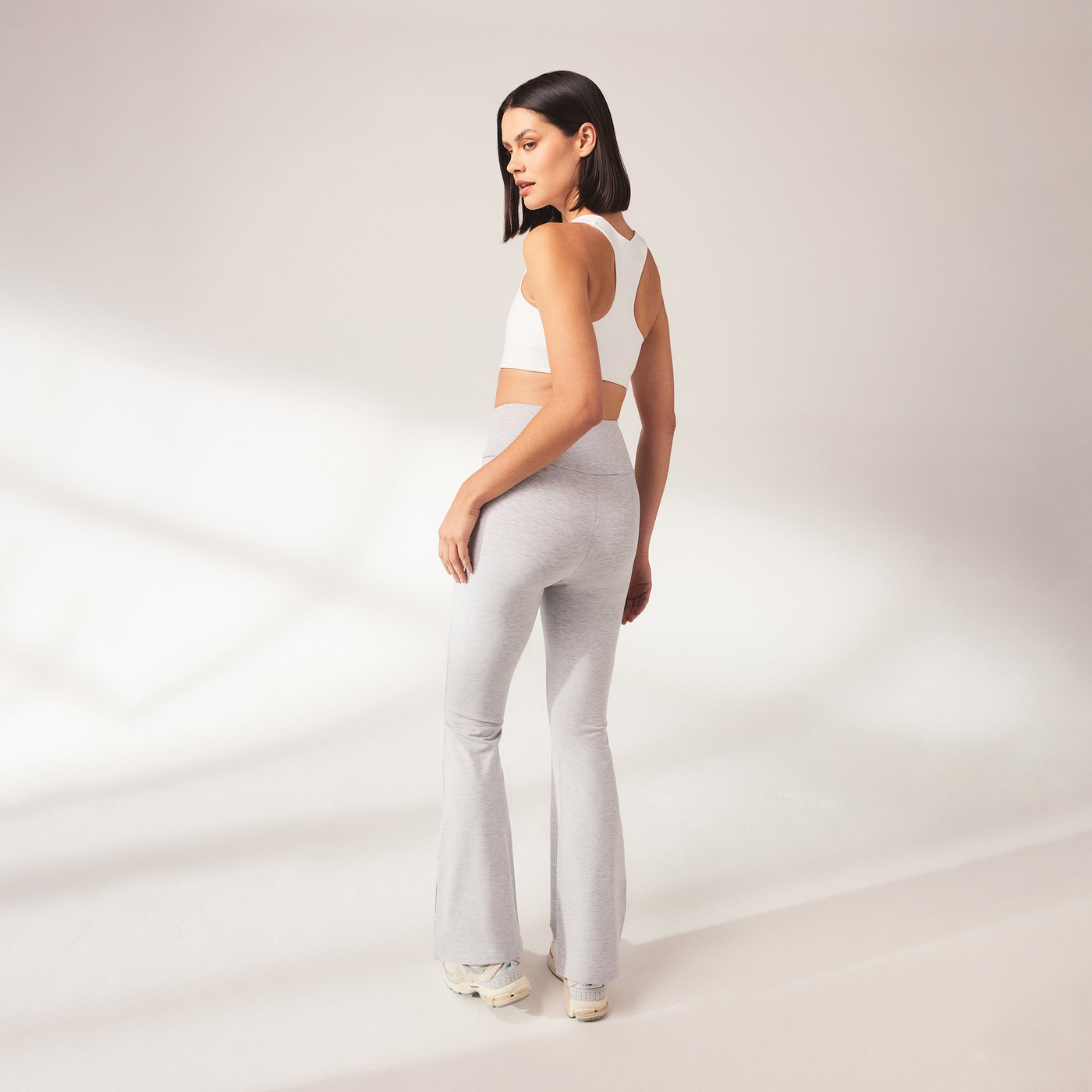 Lightweight Flare Leggings - Light Grey Marl