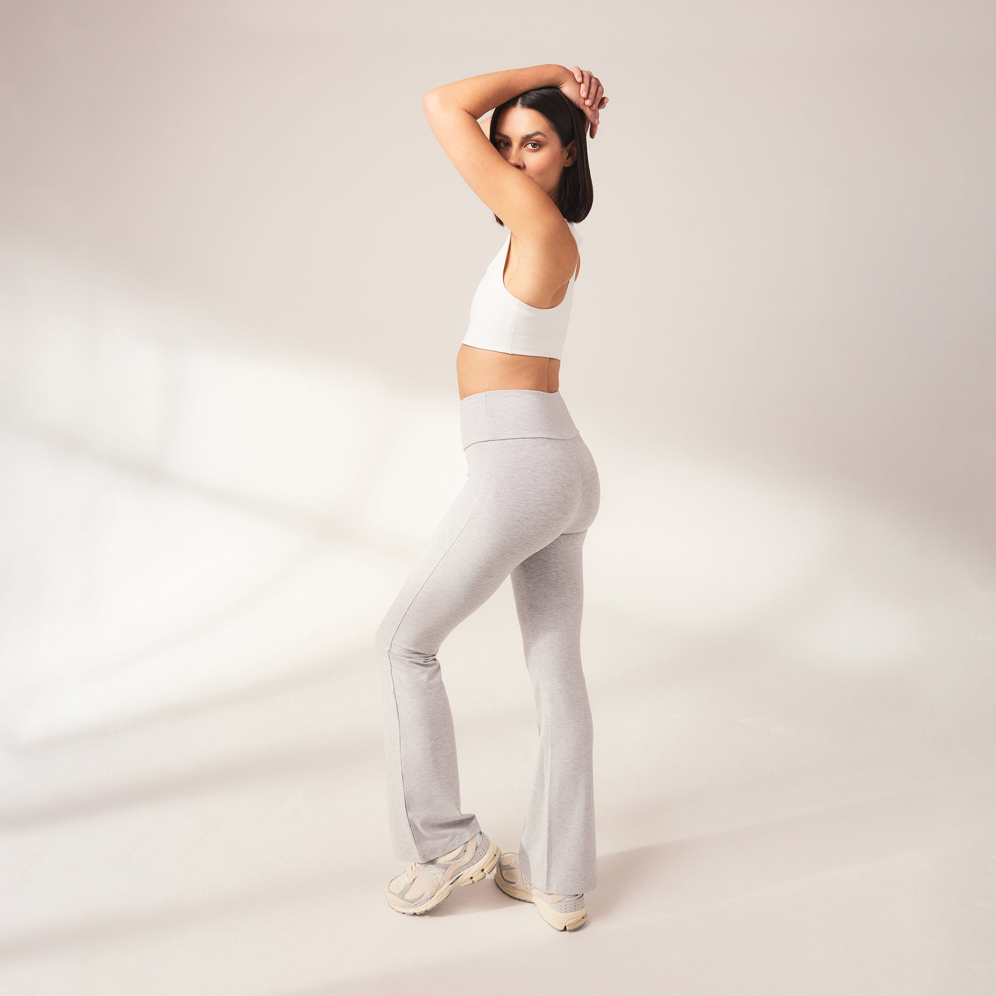 Lightweight Flare Leggings - Light Grey Marl