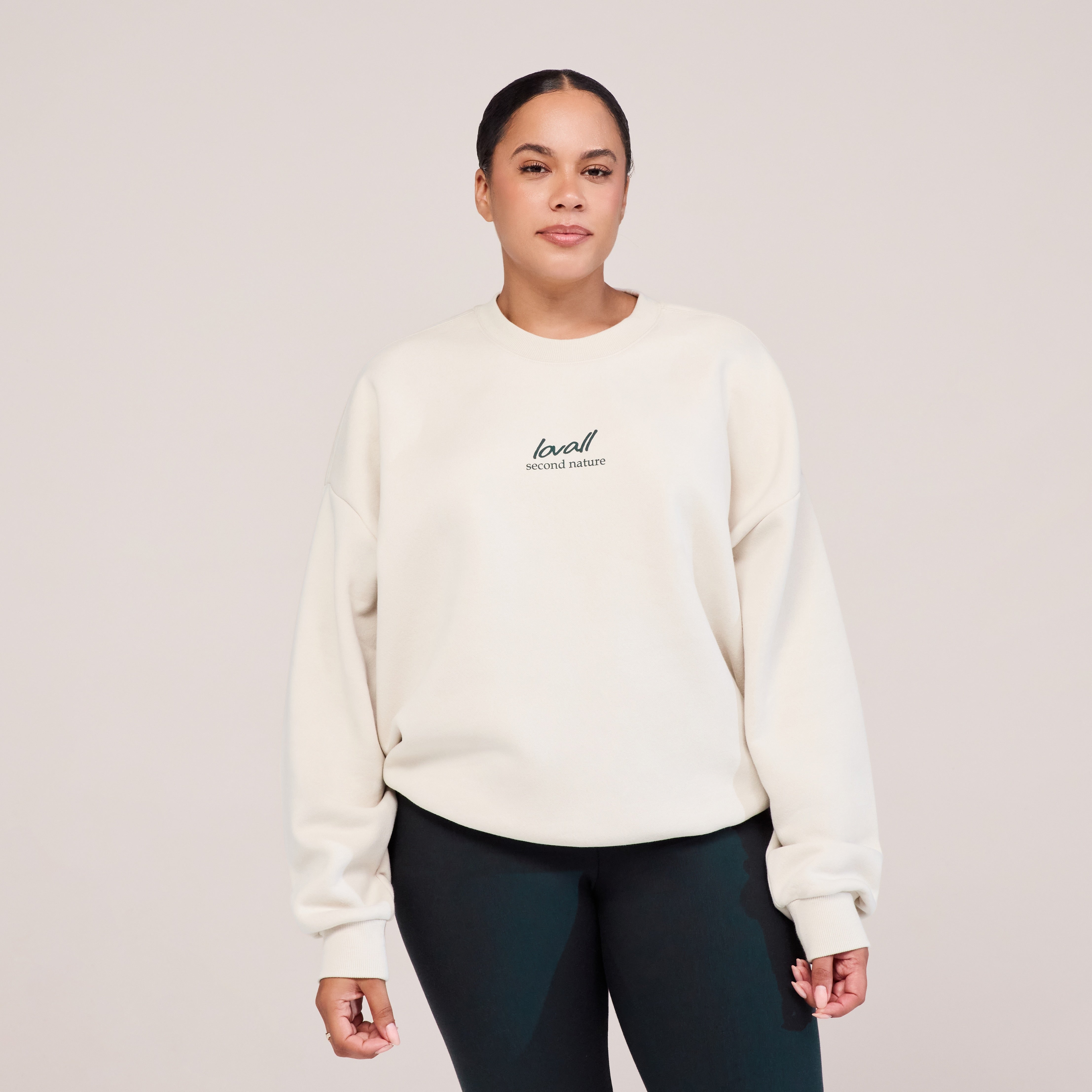 Curve Organic Oversized Sweatshirt Landscape - Ecru