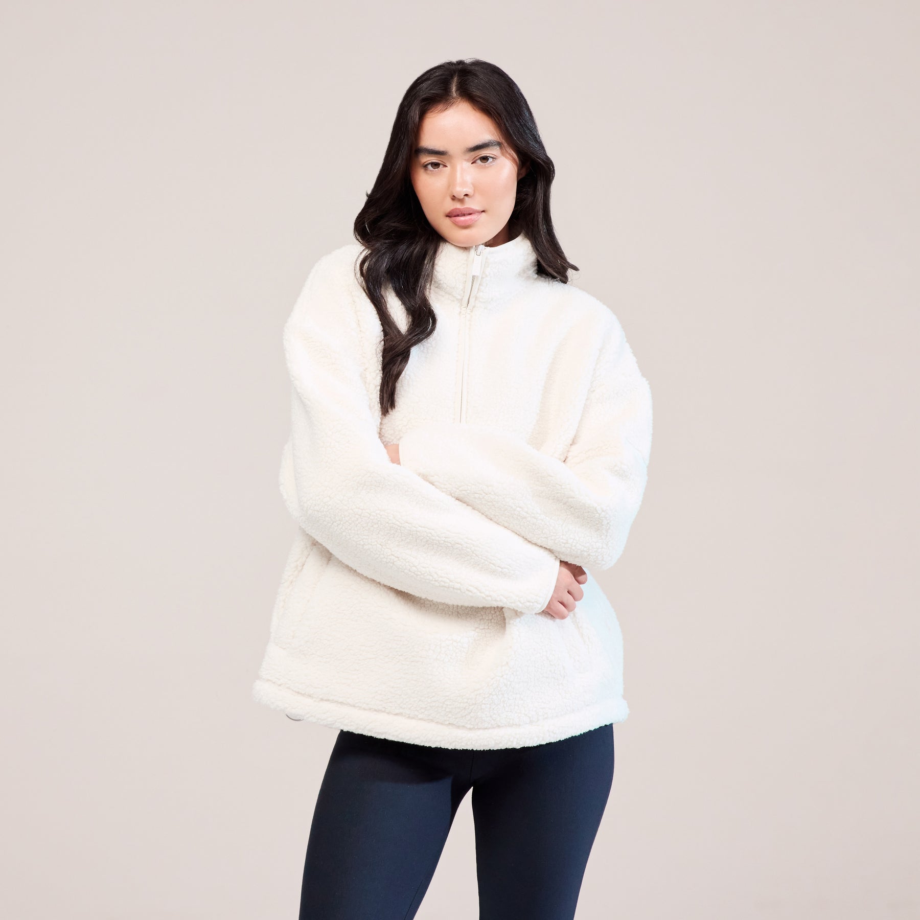 Borg 1/4 Zip Fleece - Snow White