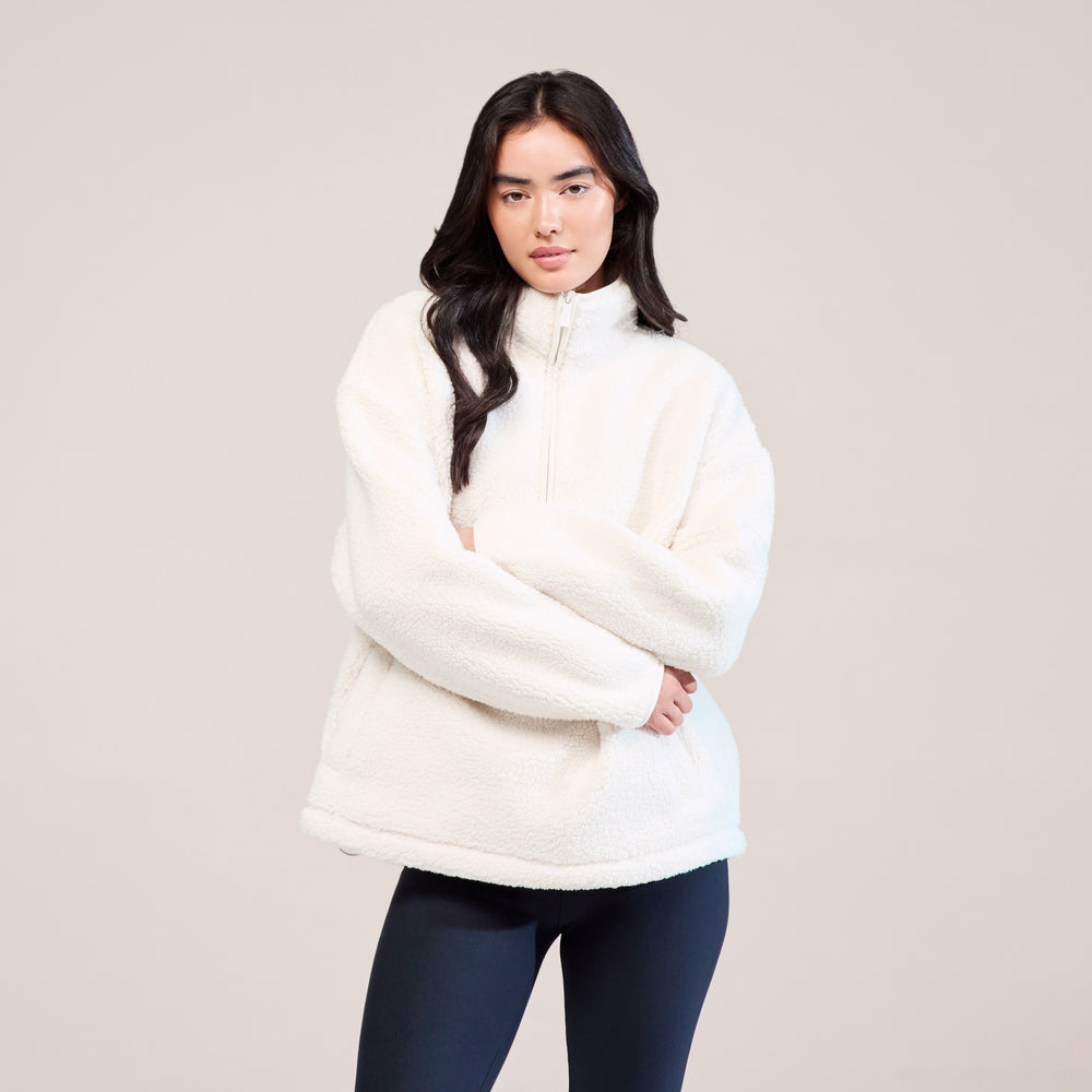 Borg 1/4 Zip Fleece - Snow White