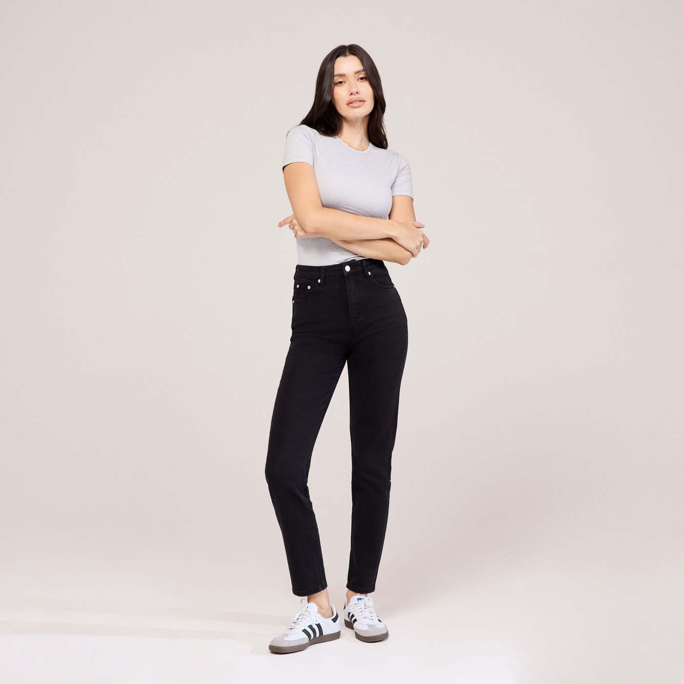 Slim Fit Mom Jeans - Black