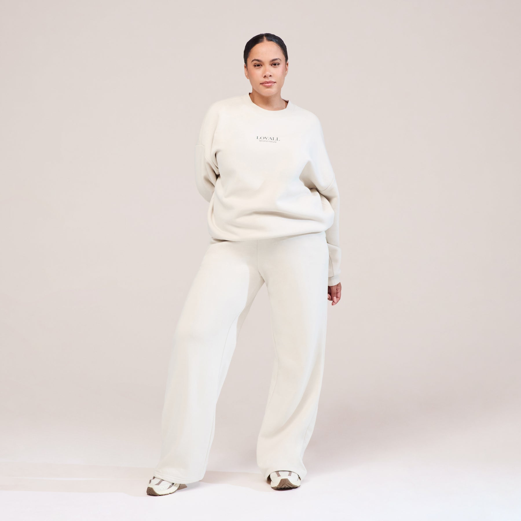 Curve Organic Wide Leg Jogger - Ecru