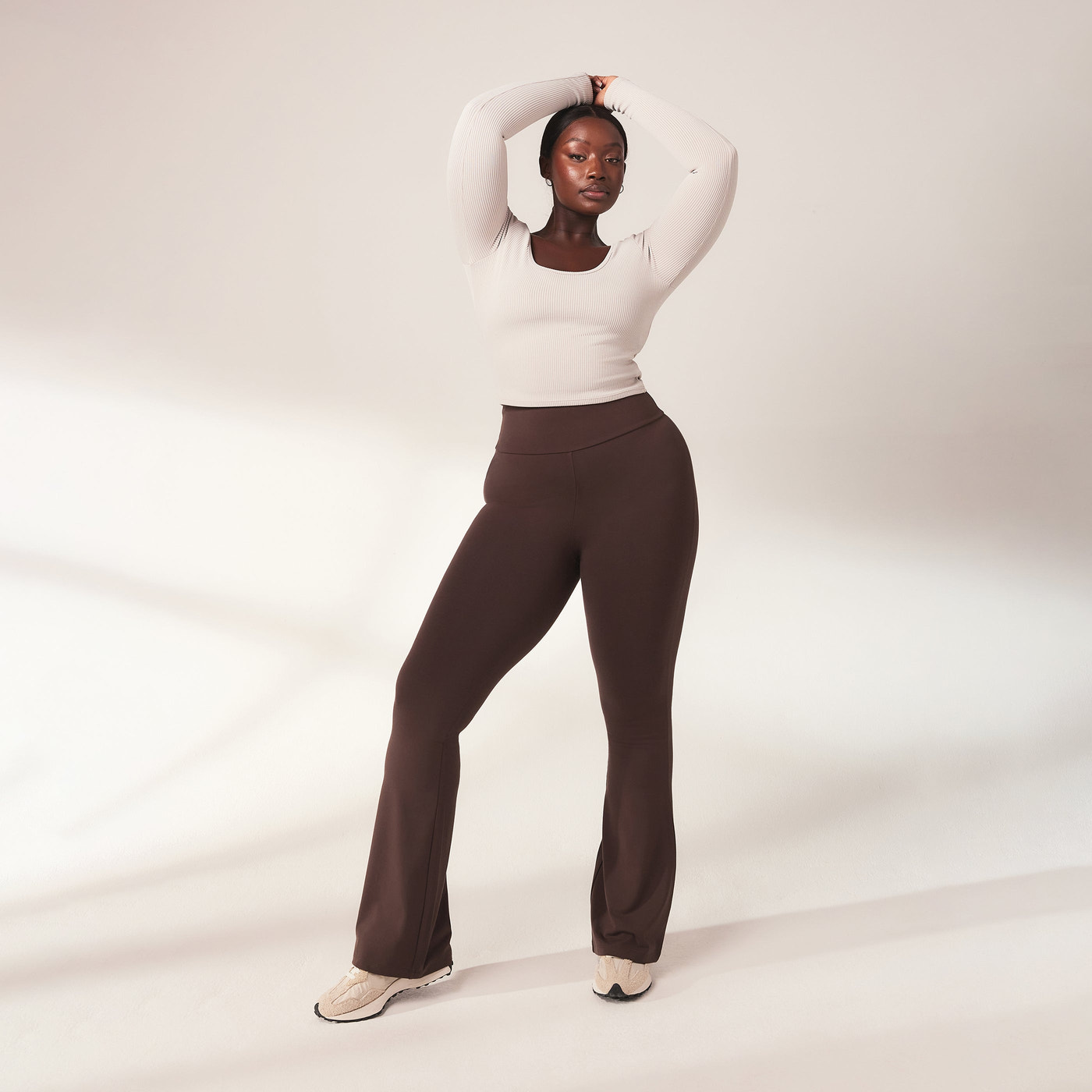 Curve lightweight Flare Leggings - Espresso Brown
