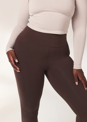 Curve lightweight Flare Leggings - Espresso Brown