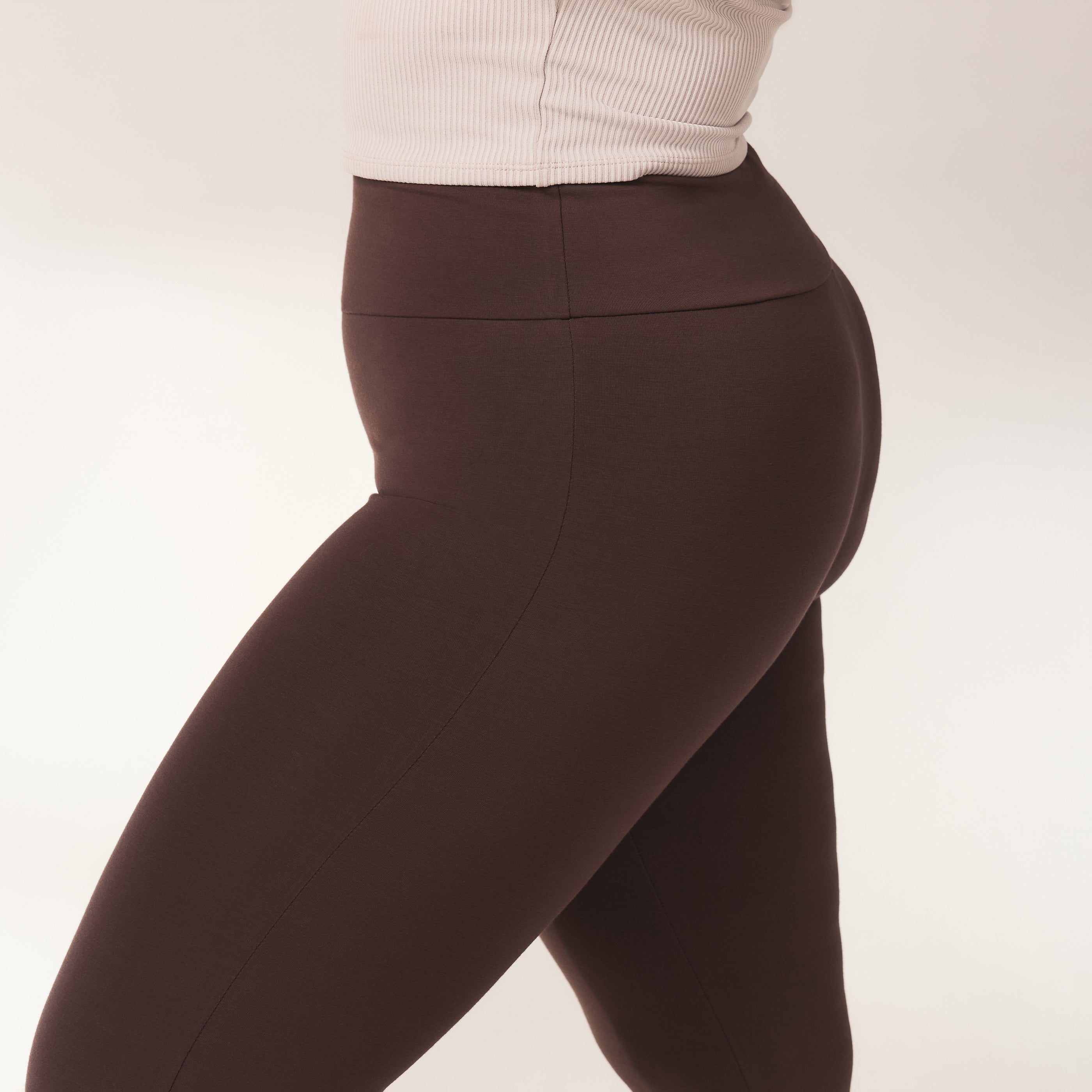 Curve lightweight Flare Leggings - Espresso Brown