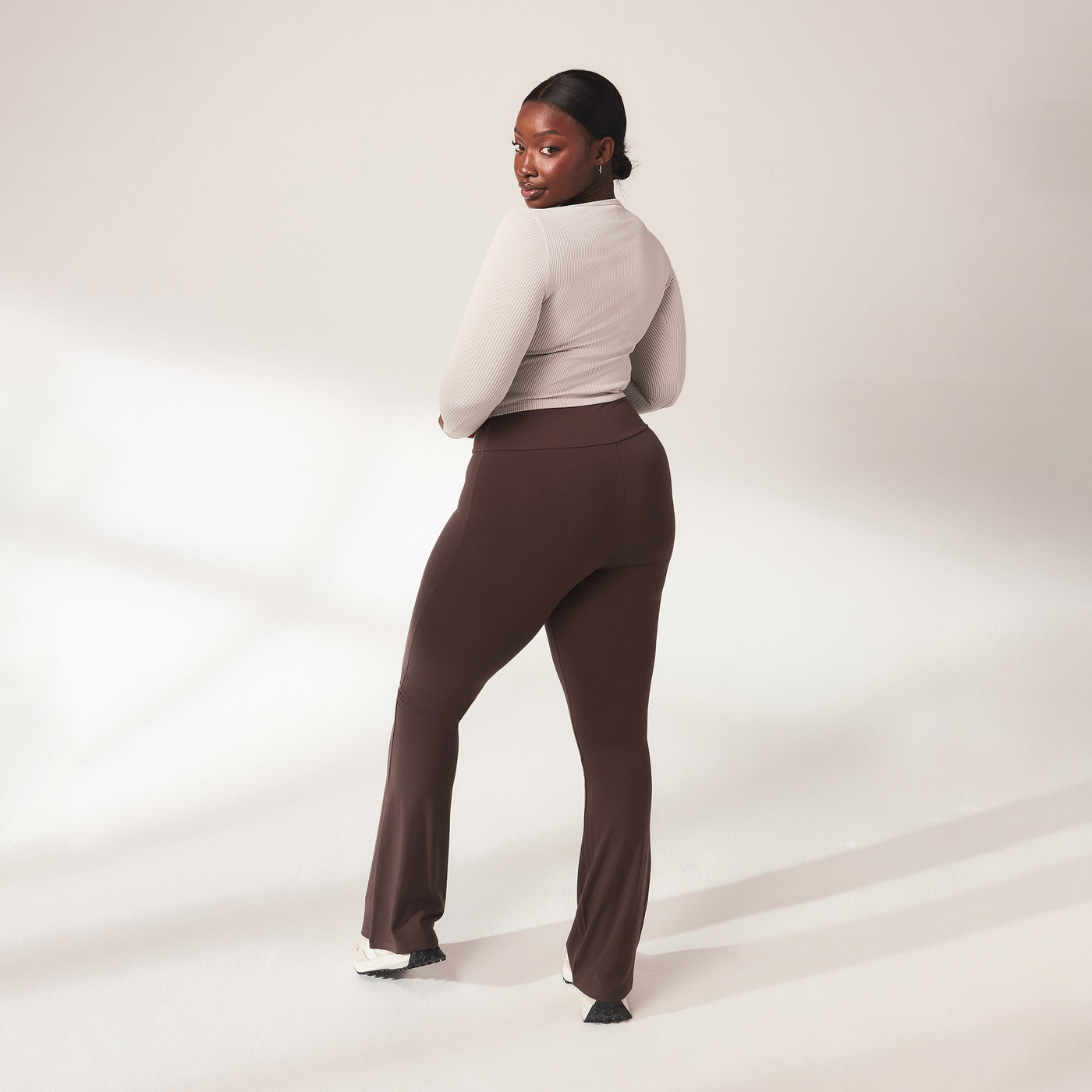 Curve lightweight Flare Leggings - Espresso Brown
