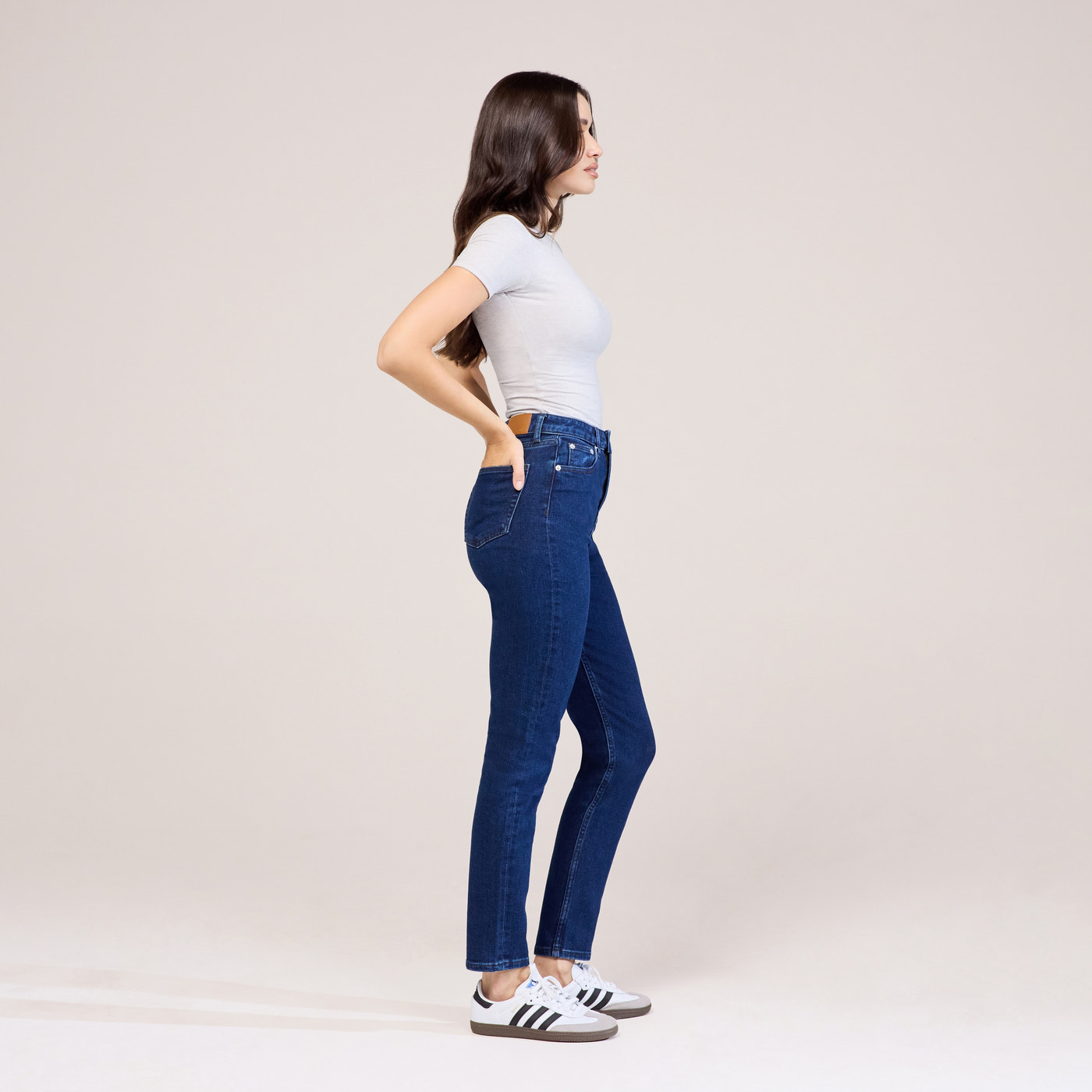 Slim Fit Mom Jeans - Dark Blue