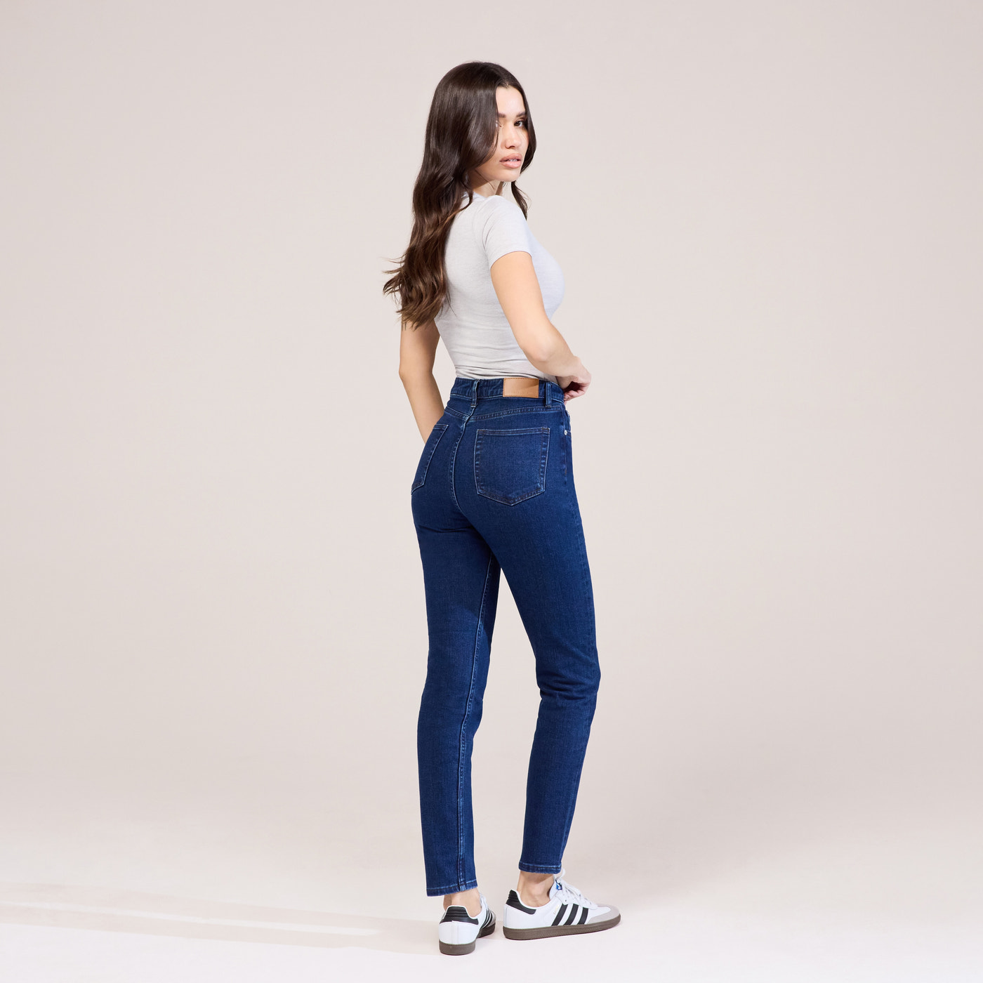 Slim Fit Mom Jeans - Dark Blue