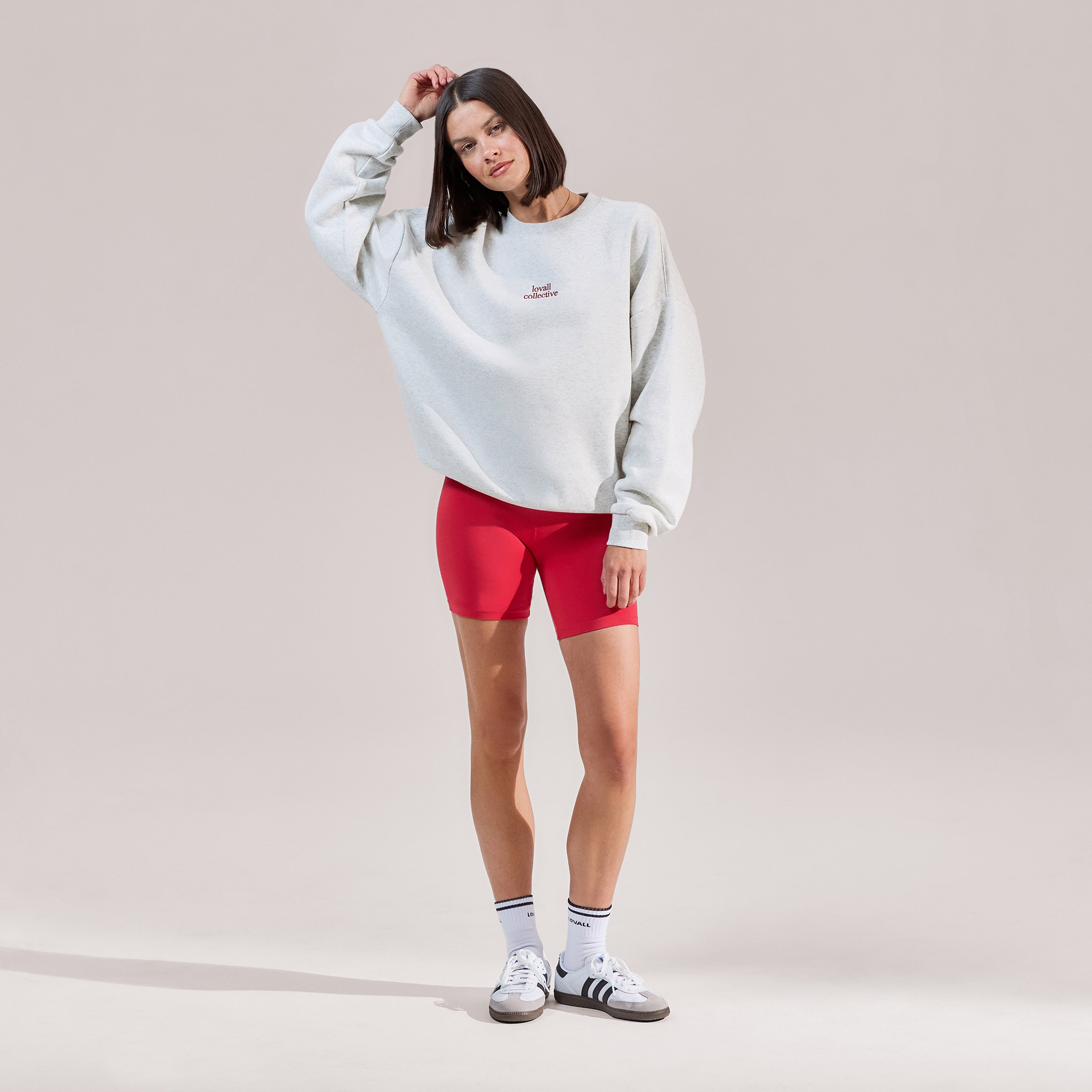 Organic Oversized Sweatshirt The Lovall Collective- Light Grey Marl