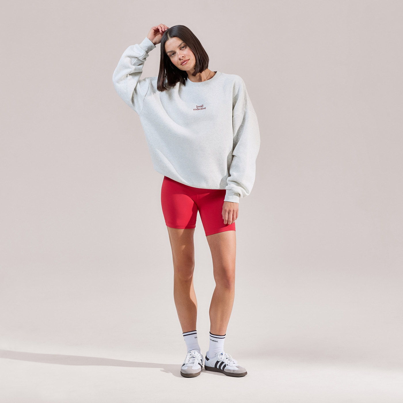 Organic Oversized Sweatshirt The Lovall Collective- Light Grey Marl