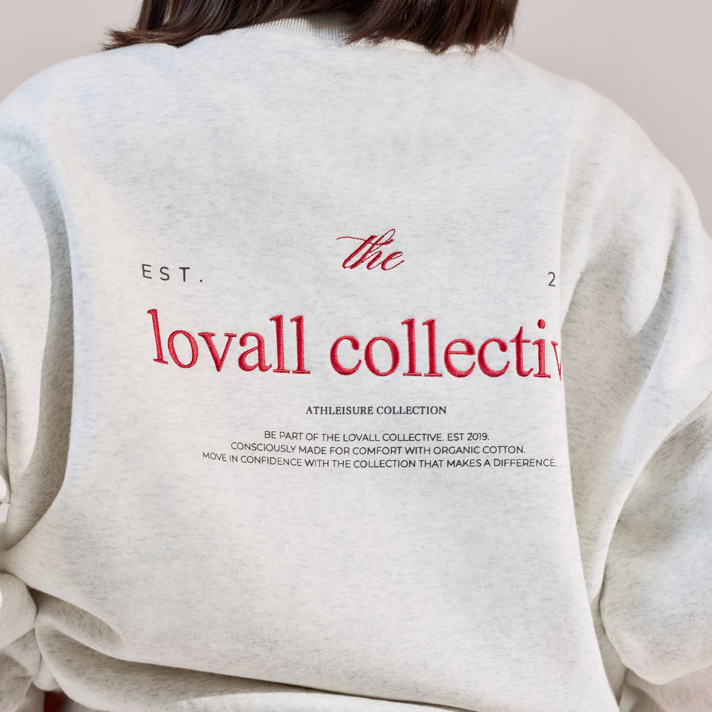Organic Oversized Sweatshirt The Lovall Collective- Light Grey Marl