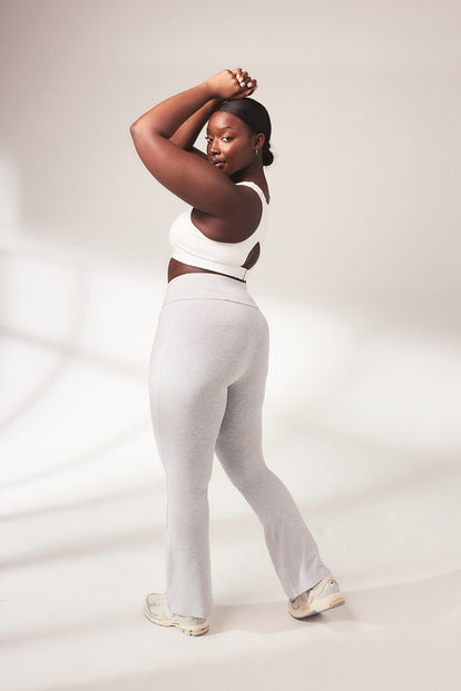 Curve lightweight Flare Leggings - Light Grey Marl