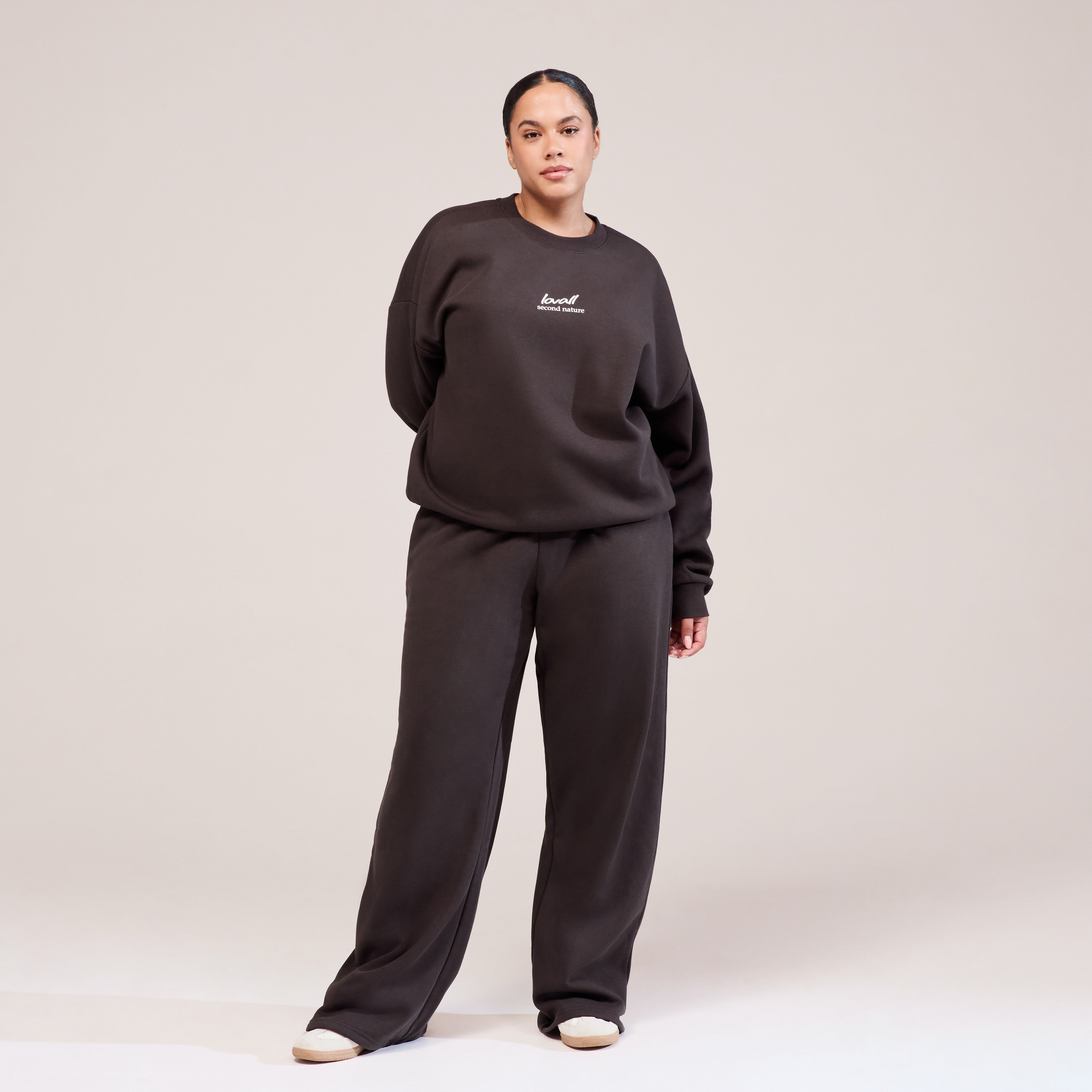 Curve Organic Wide Leg Jogger - Black Coffee