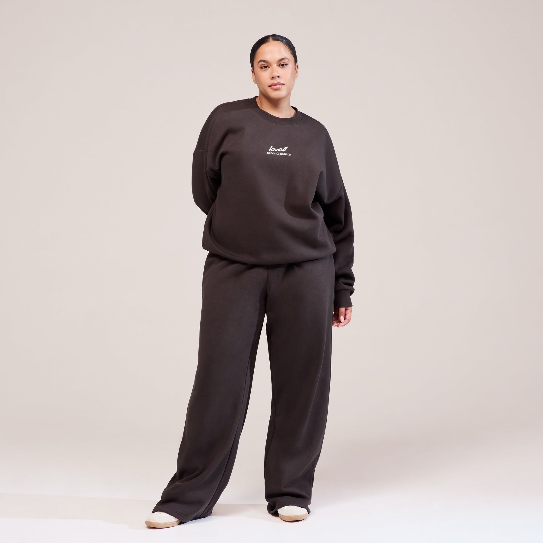 Curve Organic Wide Leg Jogger - Black Coffee