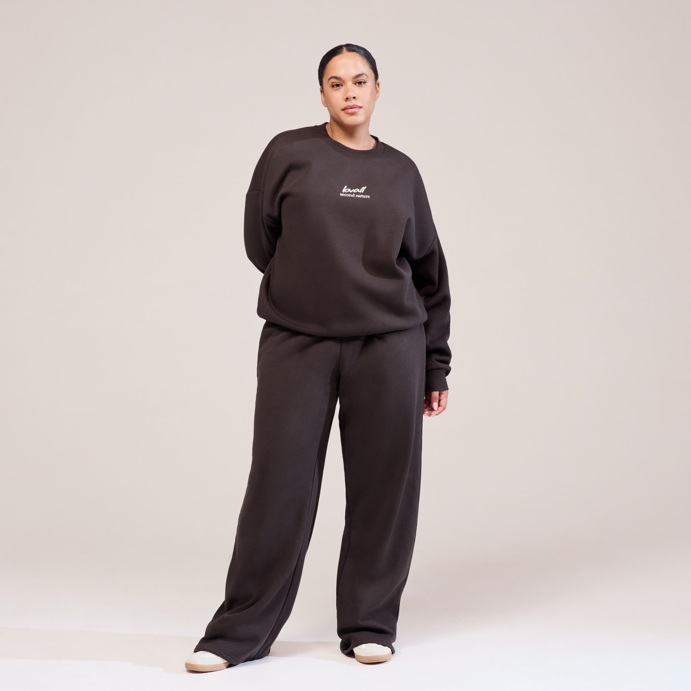 Curve Organic Wide Leg Jogger - Black Coffee