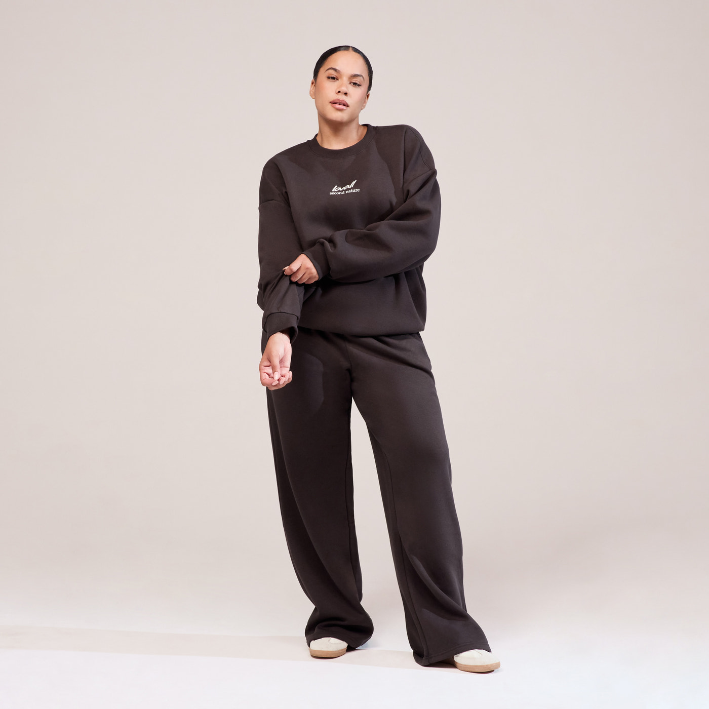 Curve Organic Wide Leg Jogger - Black Coffee