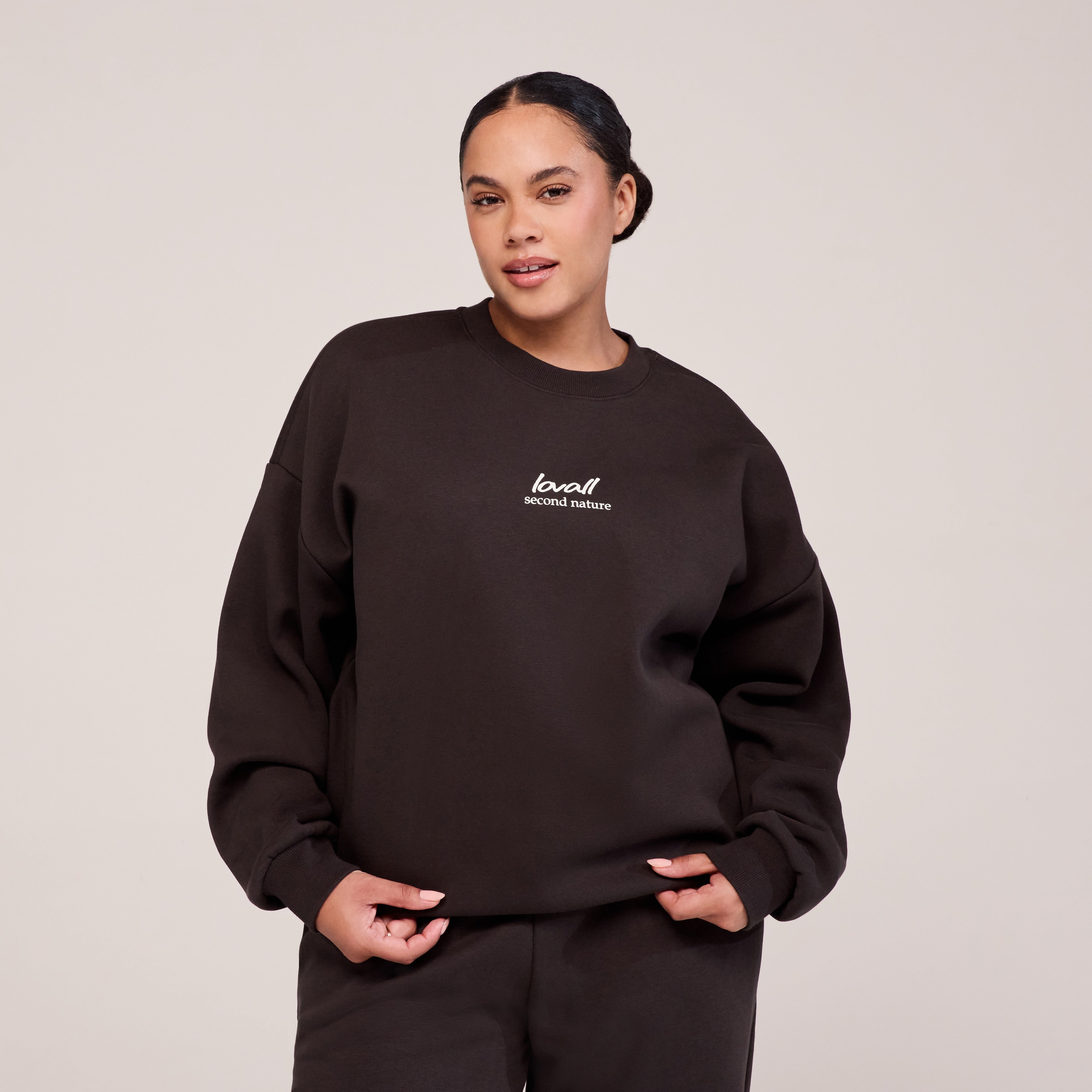 Curve Organic Oversized Sweatshirt Landscape - Black Coffee