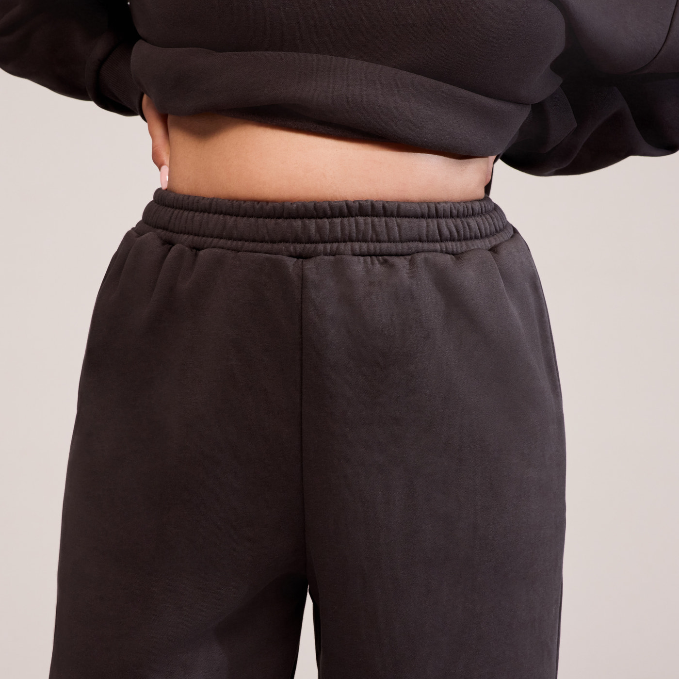 Curve Organic Wide Leg Jogger - Black Coffee