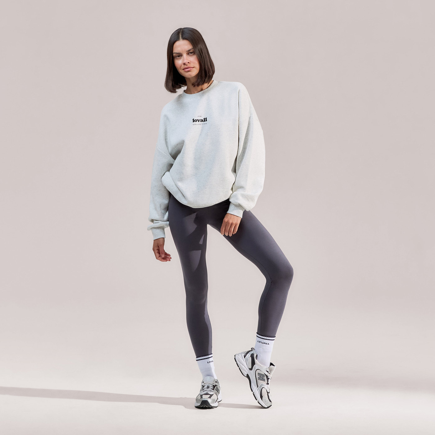 Organic Oversized Sweatshirt Collective - Light Grey Marl