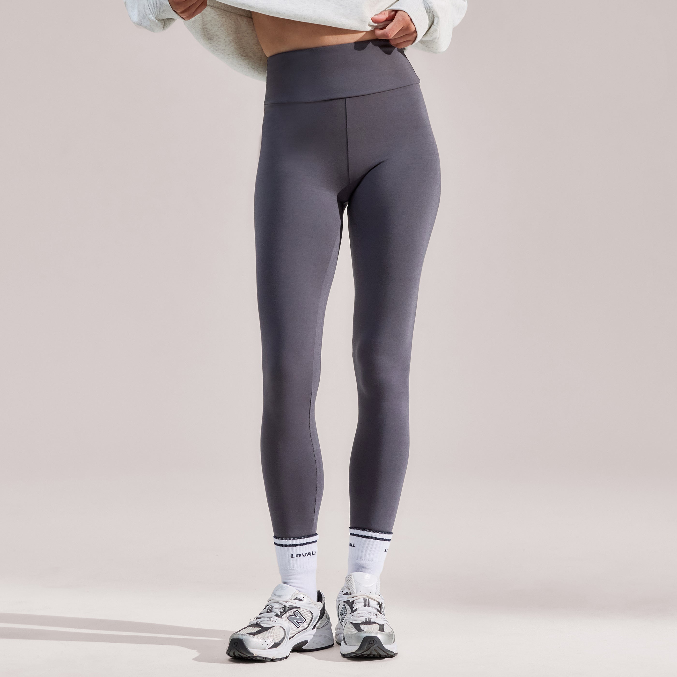 パピエ　Hope you like leggins/grey Odyssey Grey Classic High Waisted Leggings | LOVALL