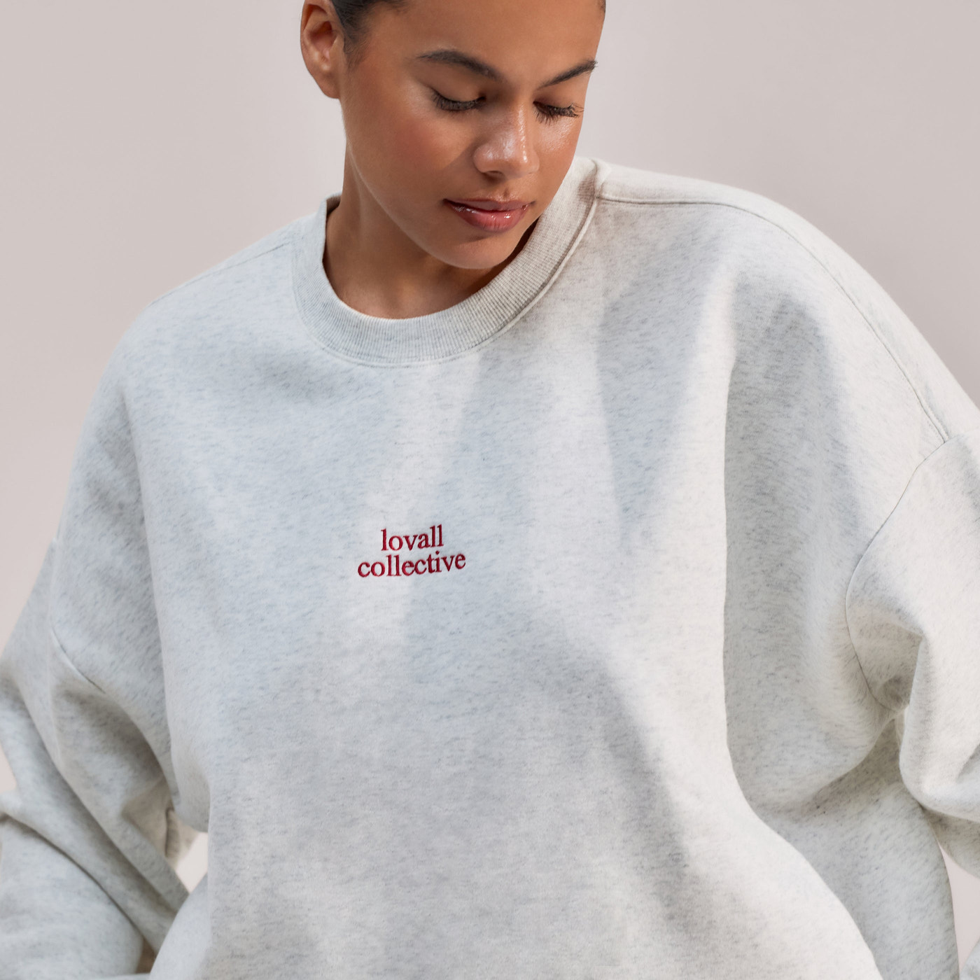 Curve Organic Oversized Sweatshirt The Lovall Collective - Light Grey Marl